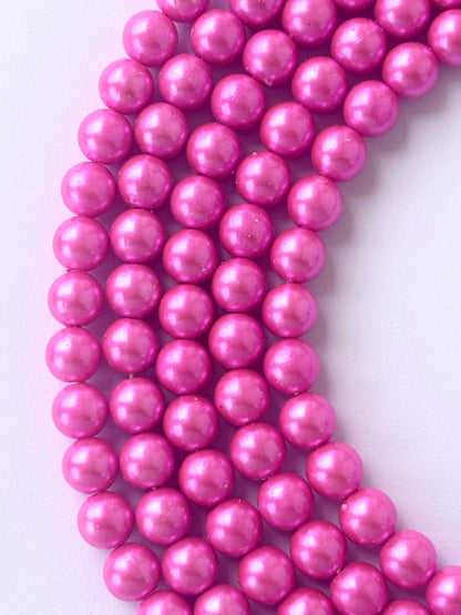 Magenta Pink Pearl Beads 8MM
