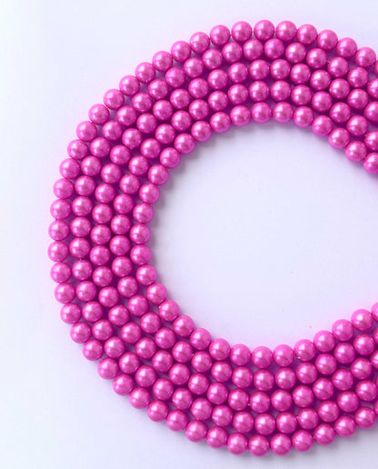 Magenta Pink Pearl Beads 8MM