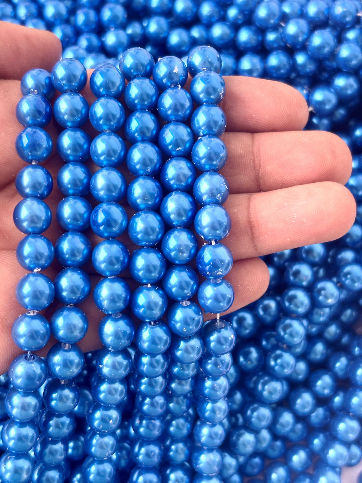 Royal Blue Pearl Beads 8MM