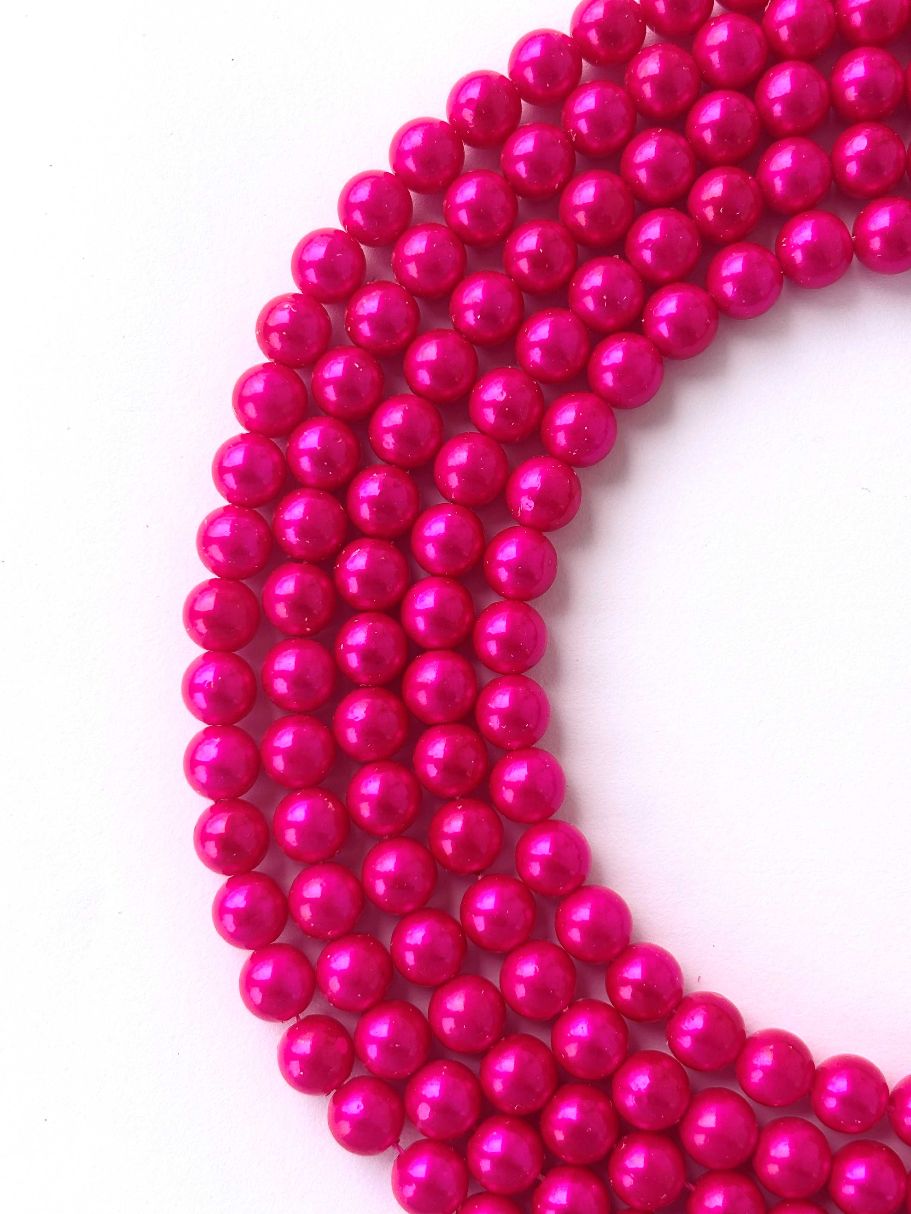 Hot Pink Pearl Beads 8MM