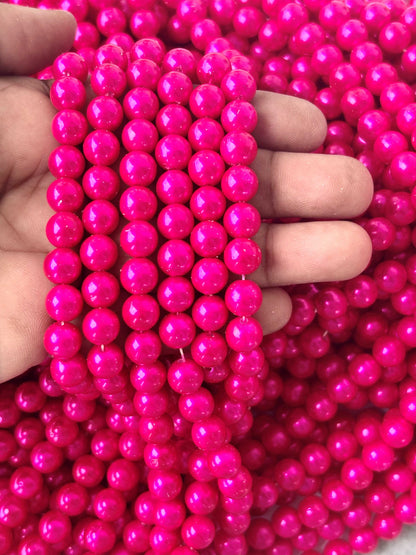 Hot Pink Pearl Beads 8MM