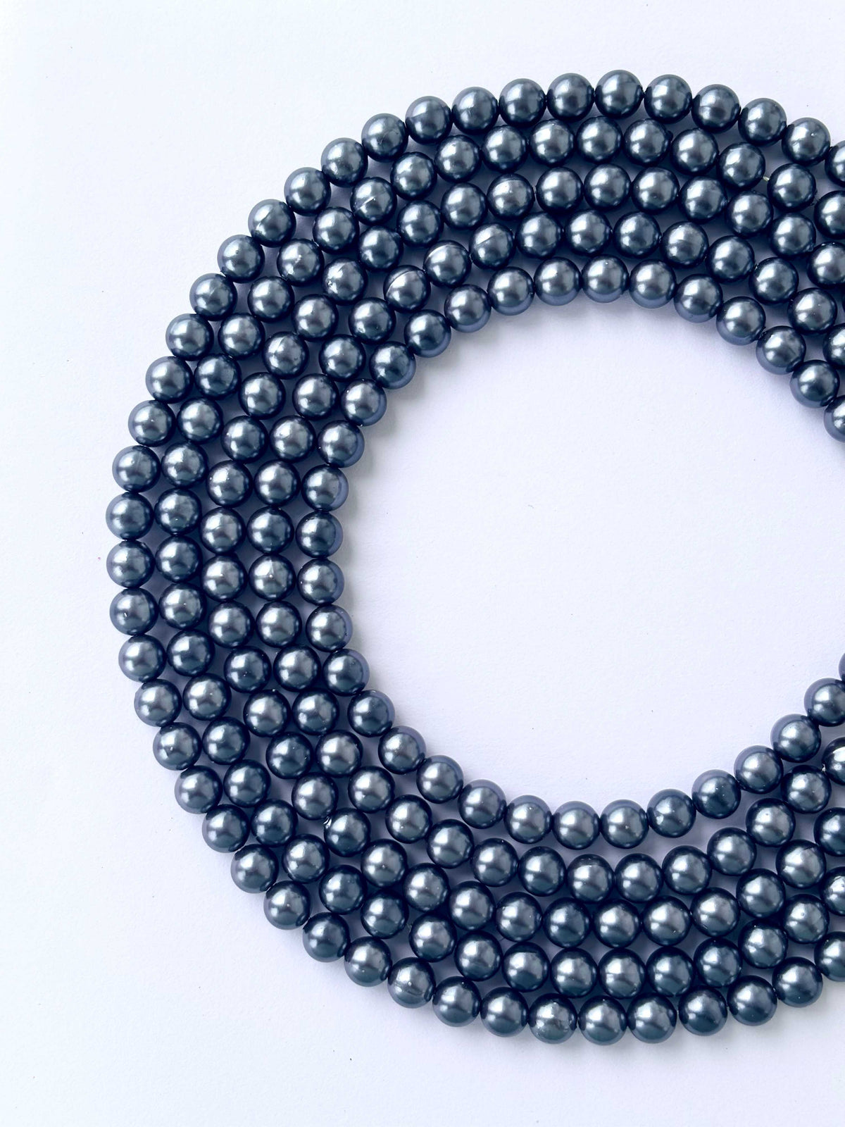 Metallic Charcoal Grey Pearl Beads 8MM