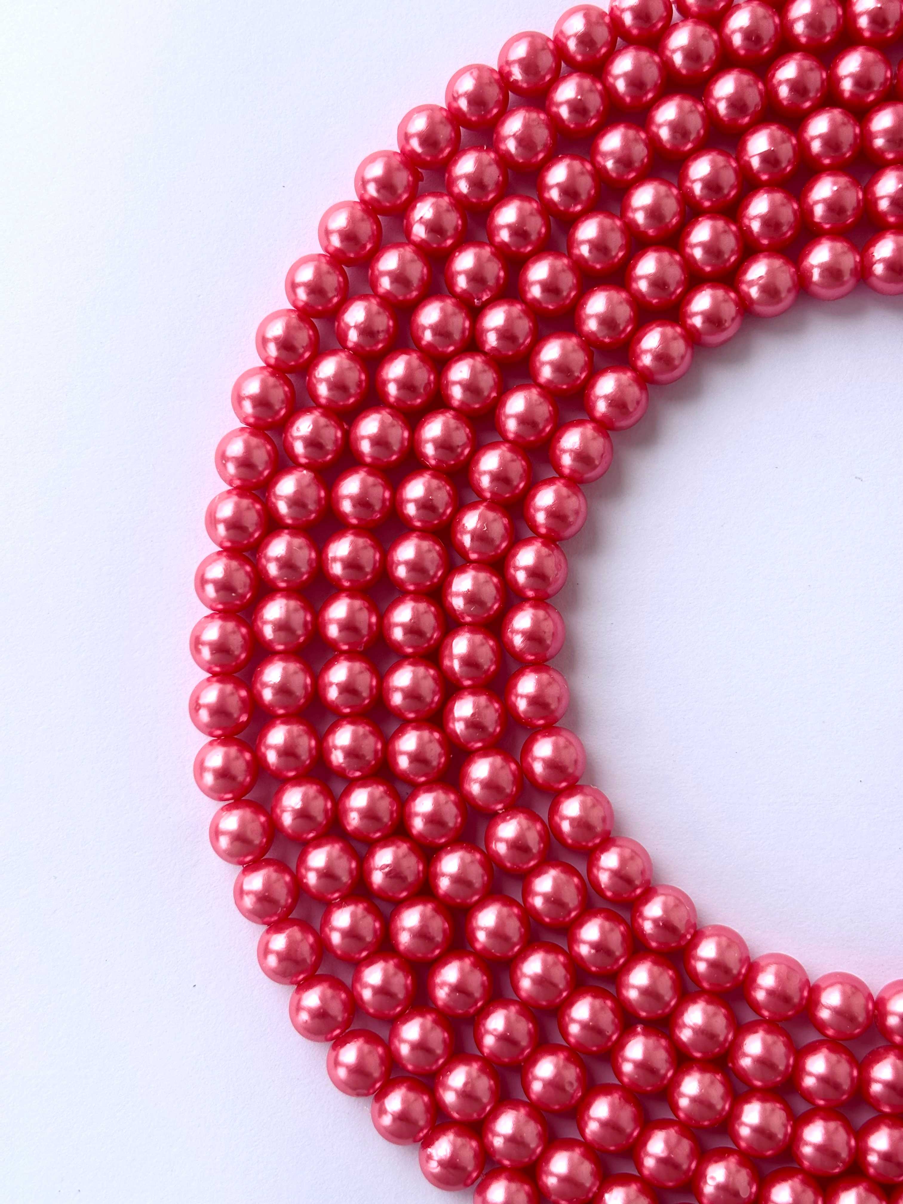 Coral Pink Pearl Beads 8MM