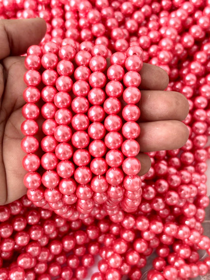 Coral Pink Pearl Beads 8MM