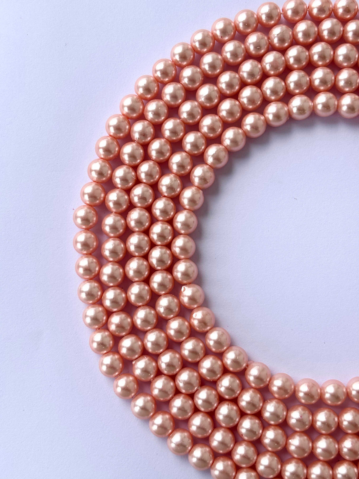 Peach Pink Pearl Beads 8MM