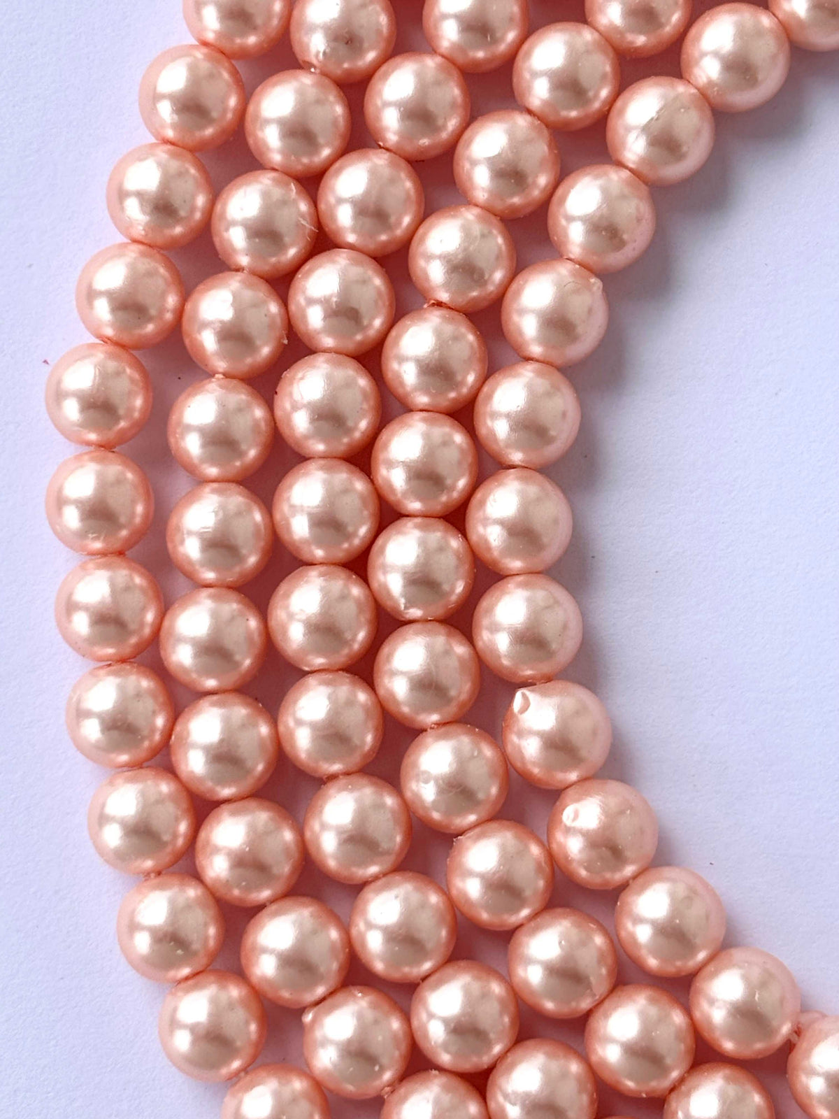 Peach Pink Pearl Beads 8MM