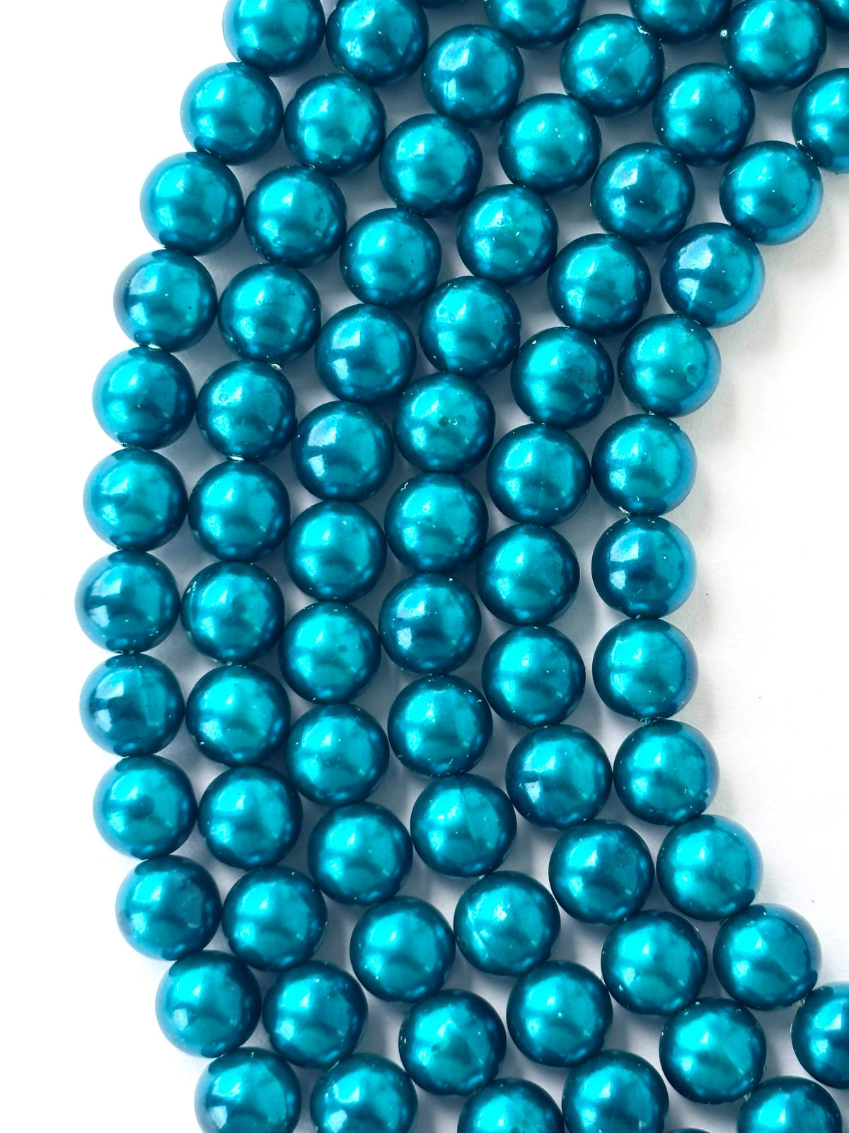 Teal Blue Pearl Beads 8MM