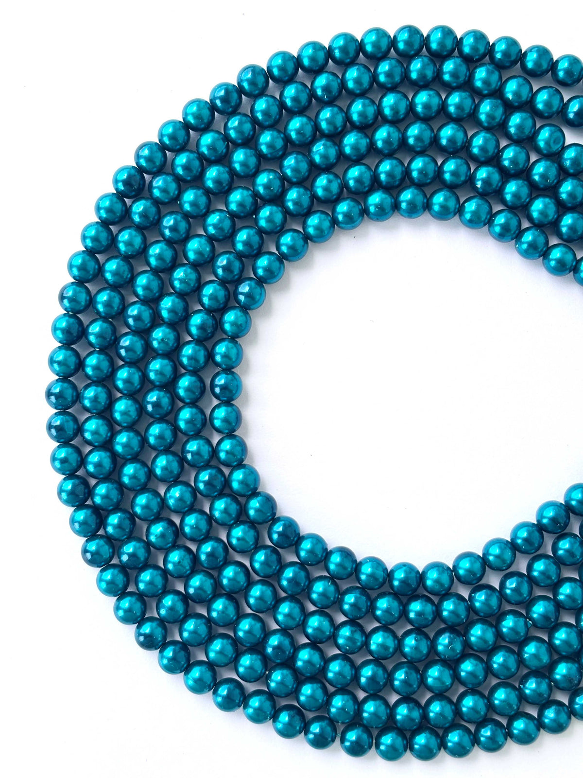 Teal Blue Pearl Beads 8MM