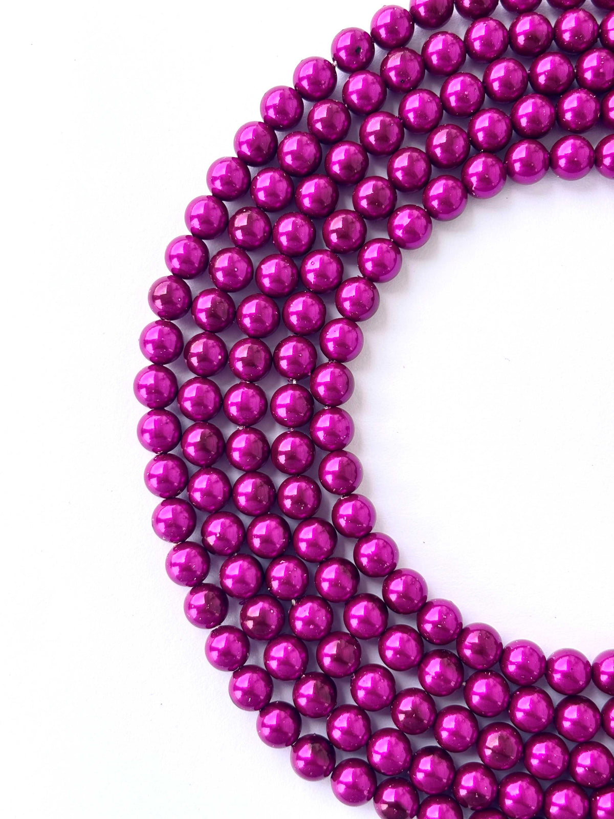 Metallic Fuchsia Pearl Beads 8MM