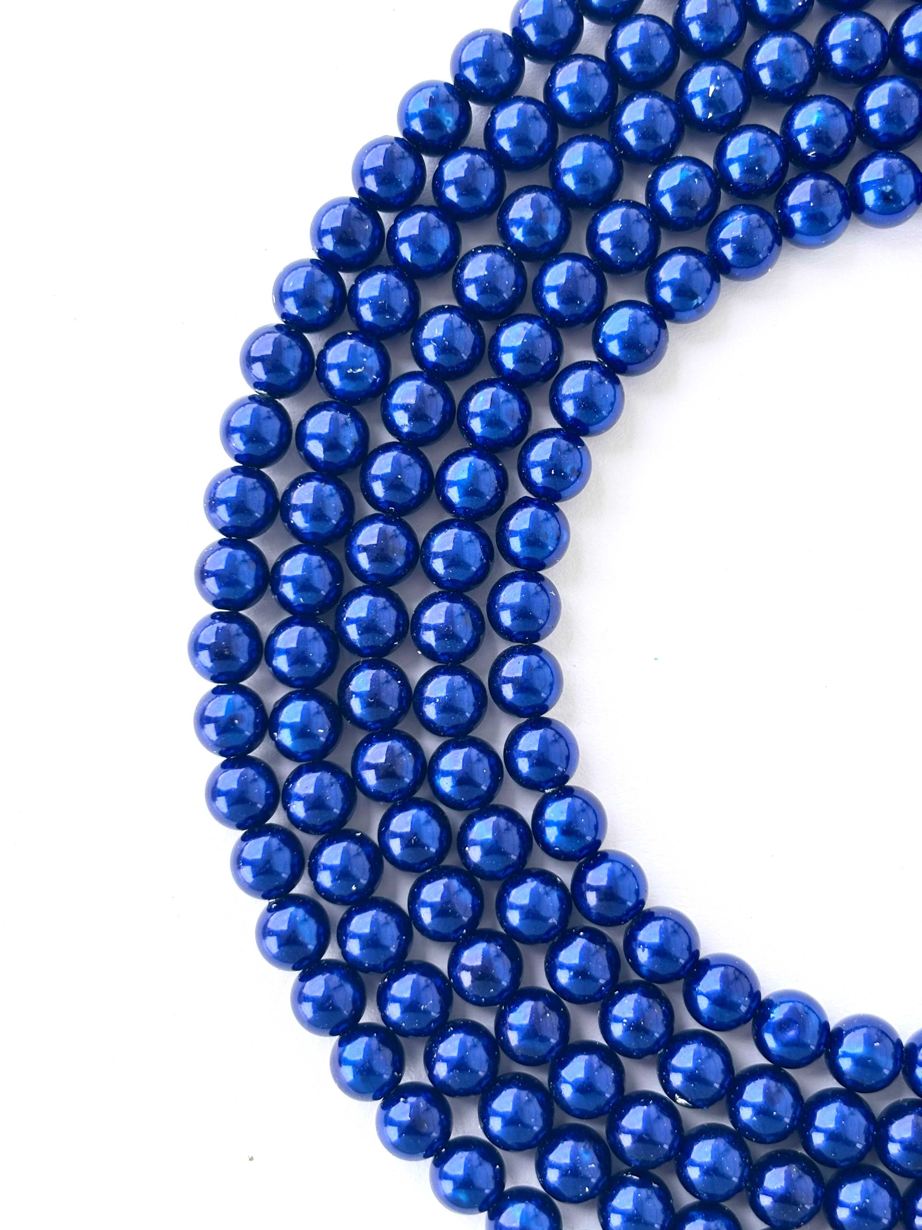 Cobalt Blue Pearl Beads 8MM