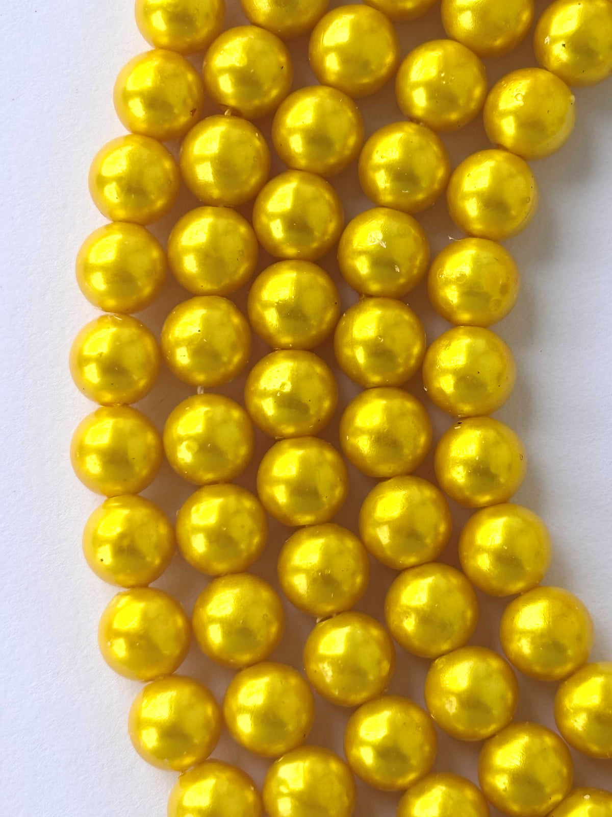 Bright Yellow Pearl Beads 8MM