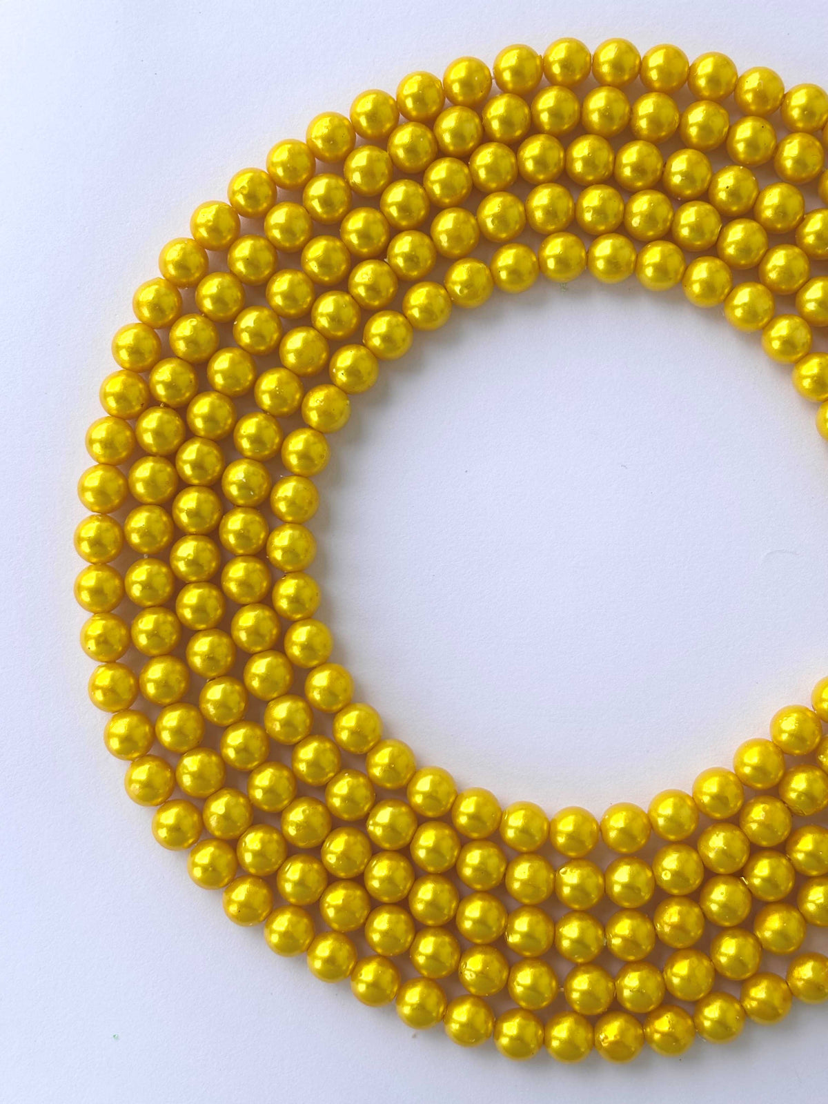 Bright Yellow Pearl Beads 8MM