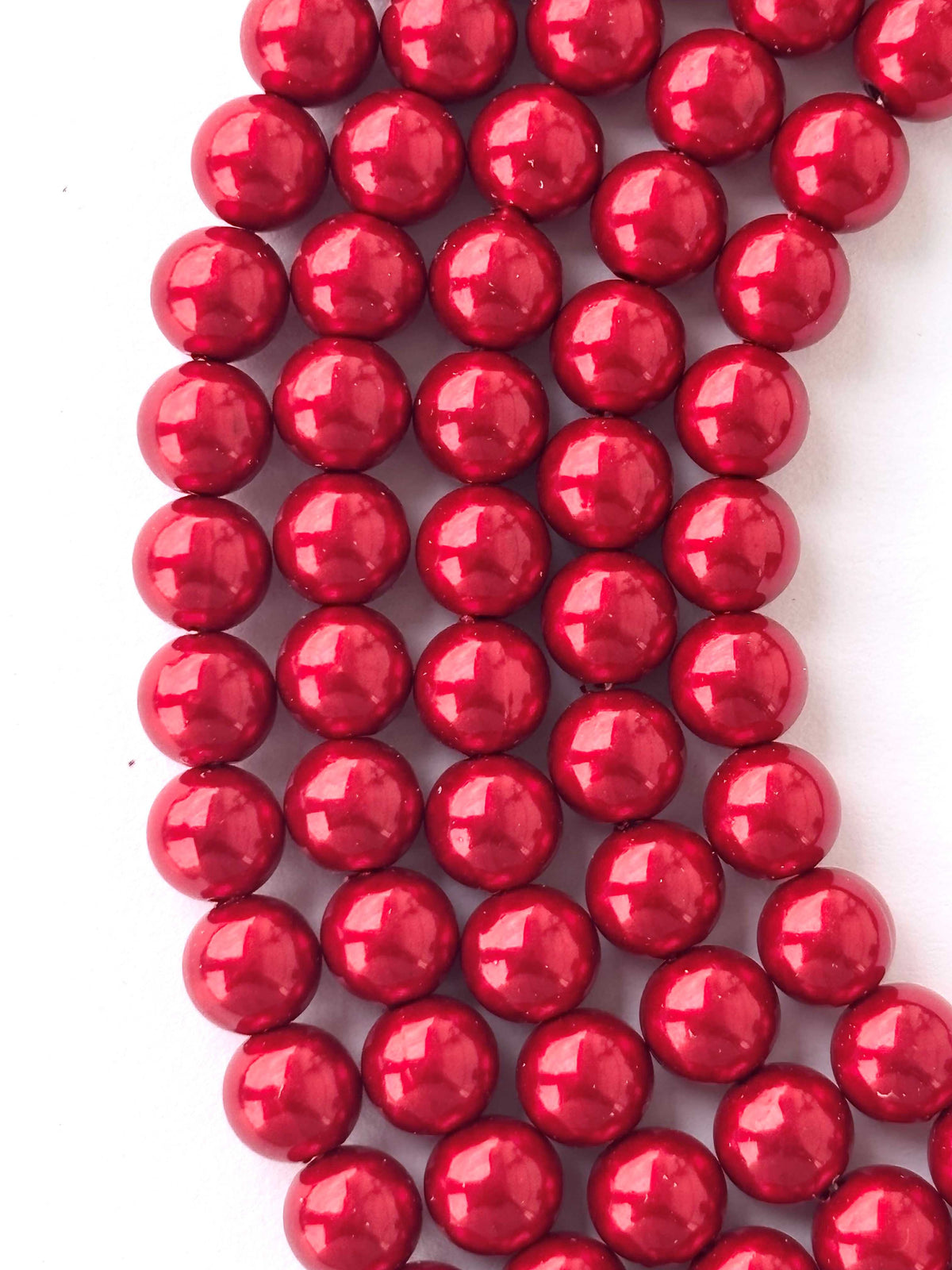 Metallic Crimson Red Pearl Beads 8MM