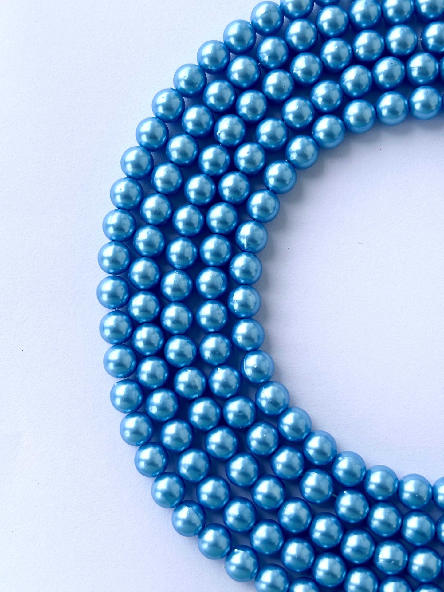 Metallic Sky Blue Pearl Beads 8MM