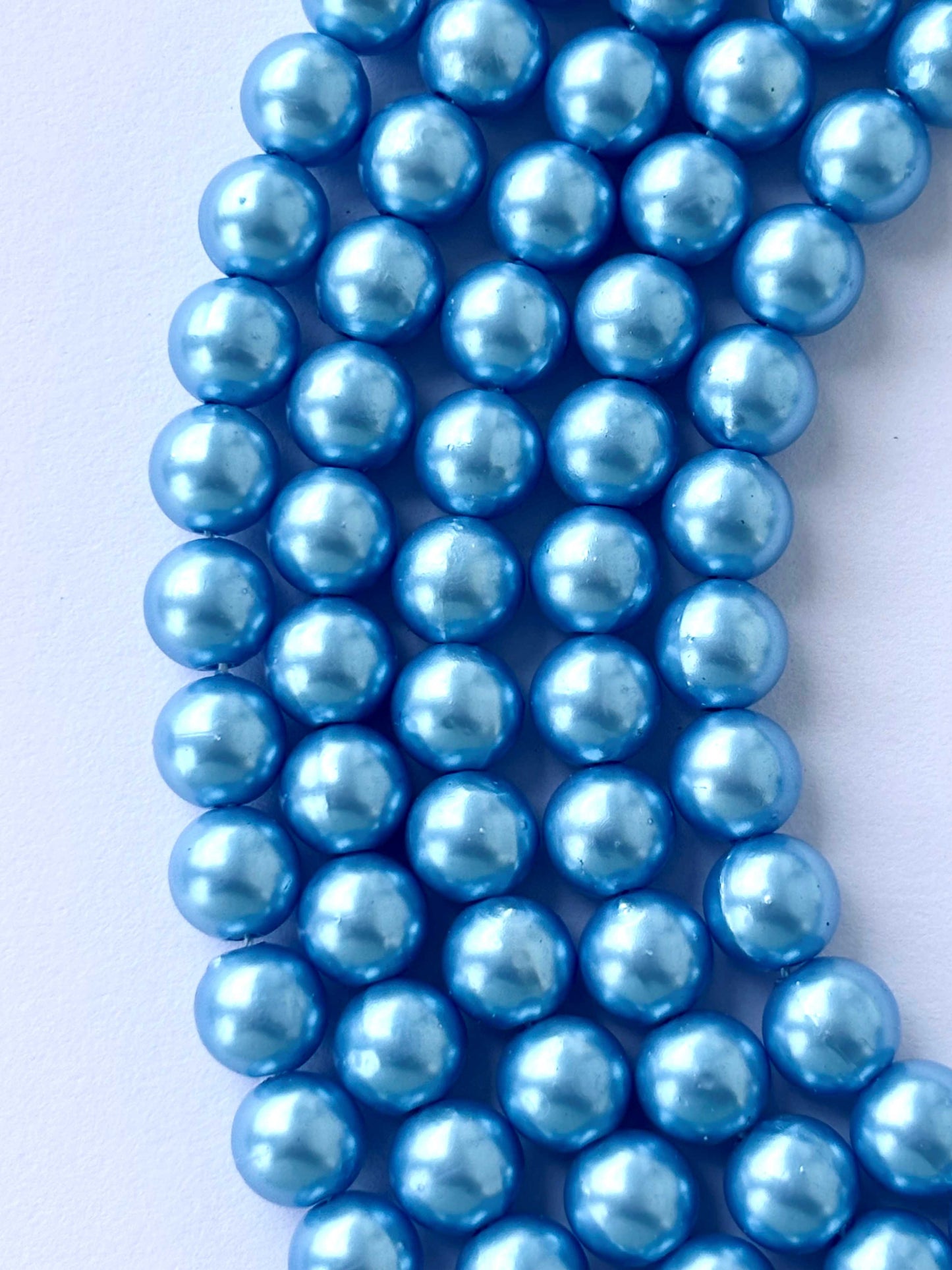 Metallic Sky Blue Pearl Beads 8MM