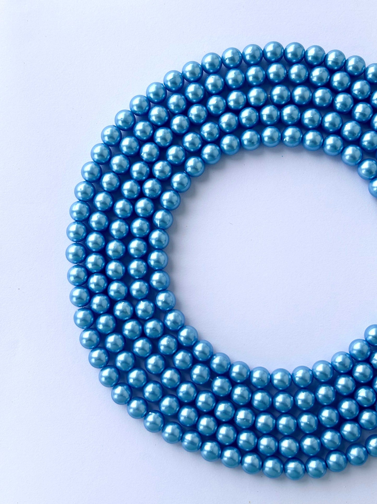 Metallic Sky Blue Pearl Beads 8MM