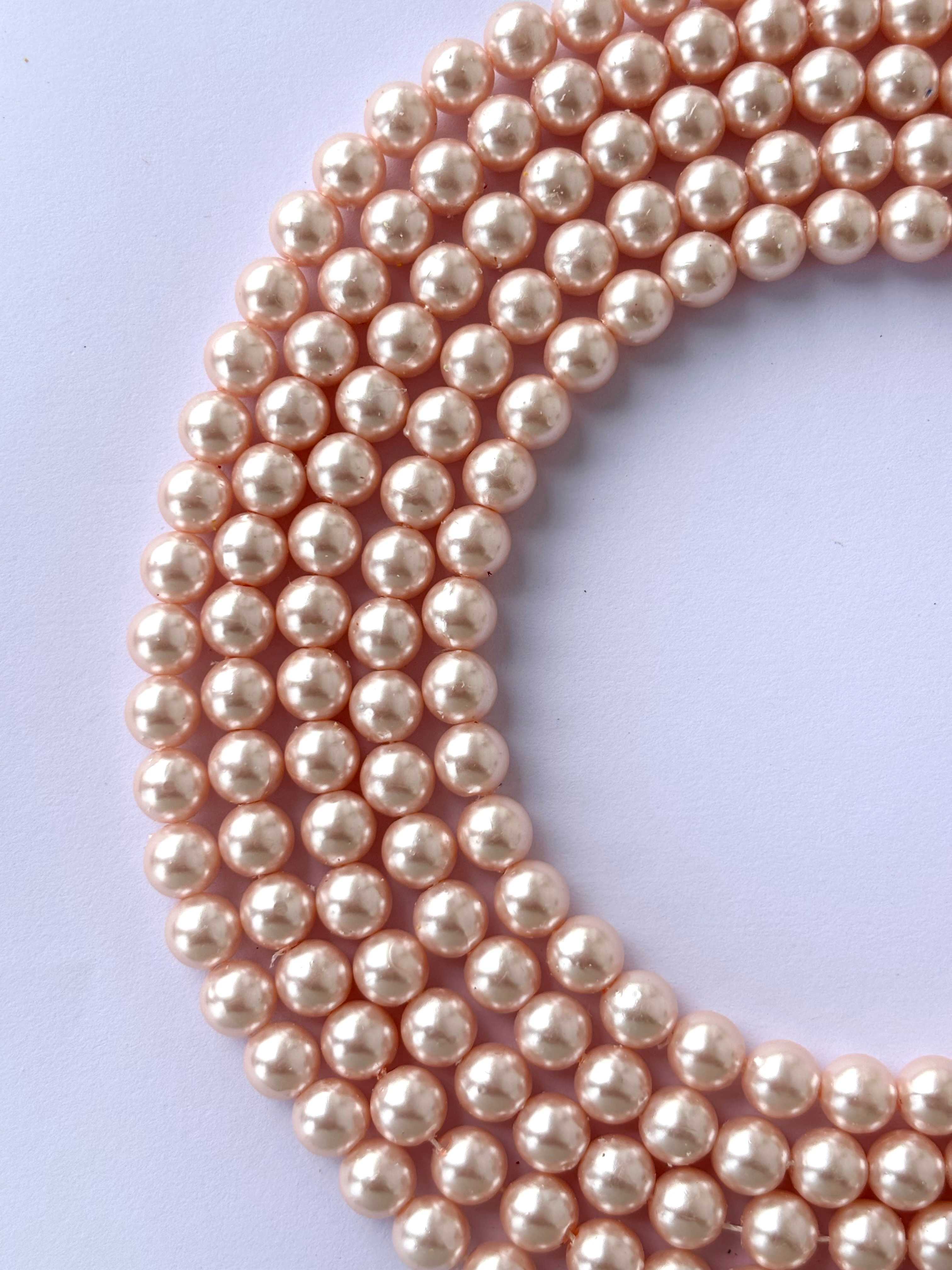 Champagne Pink Pearl Beads 8MM