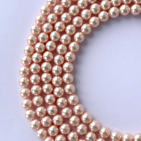 Champagne Pink Pearl Beads 8MM