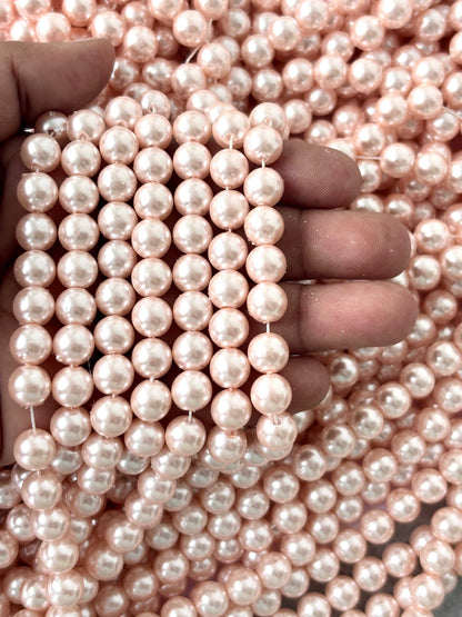 Champagne Pink Pearl Beads 8MM