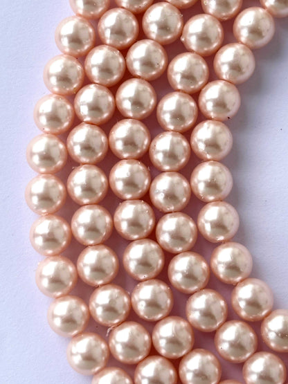 Champagne Pink Pearl Beads 8MM