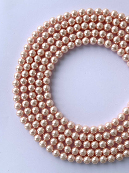 Champagne Pink Pearl Beads 8MM