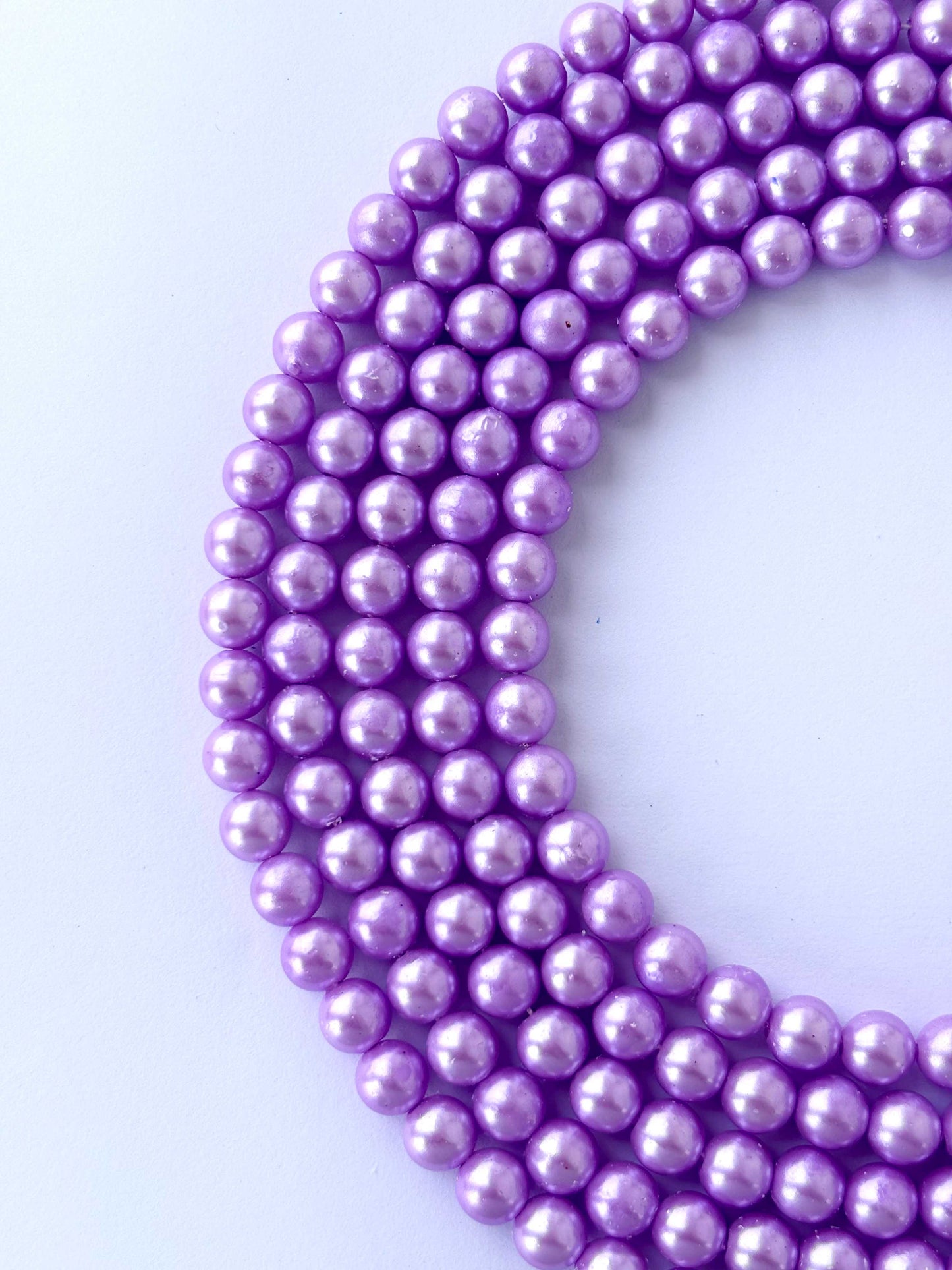 Metallic Lavender Pearl Beads 8MM