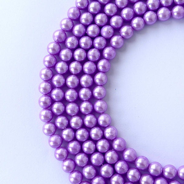 Metallic Lavender Pearl Beads 8MM