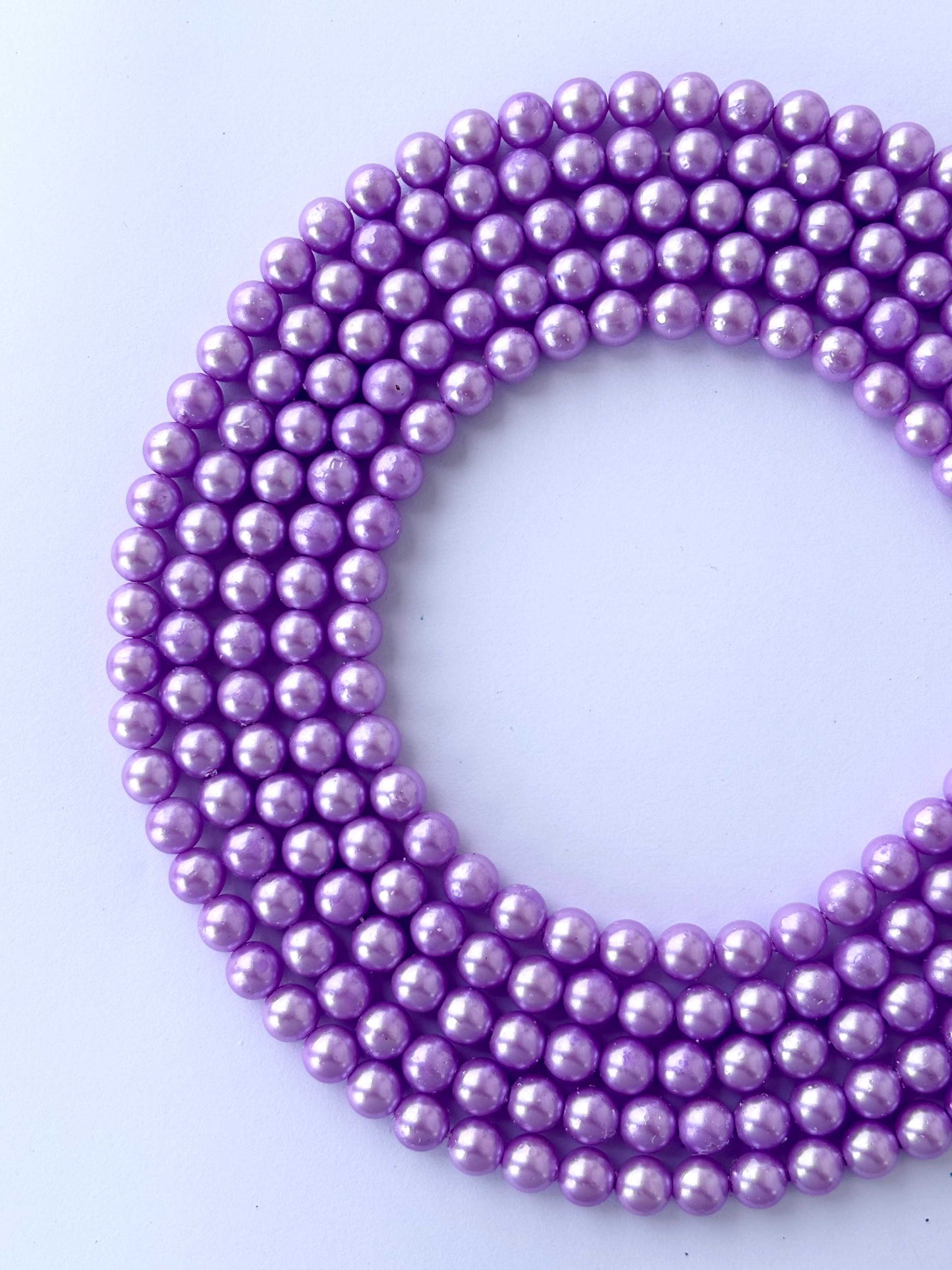 Metallic Lavender Pearl Beads 8MM
