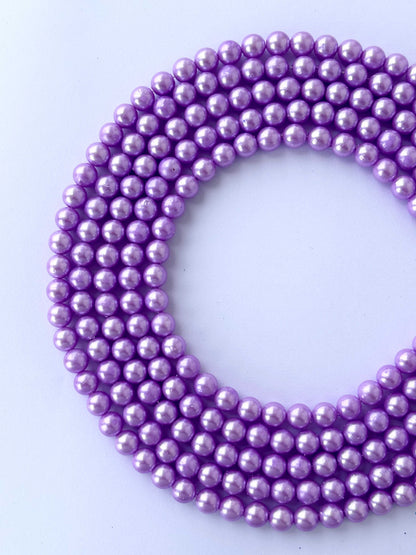 Metallic Lavender Pearl Beads 8MM