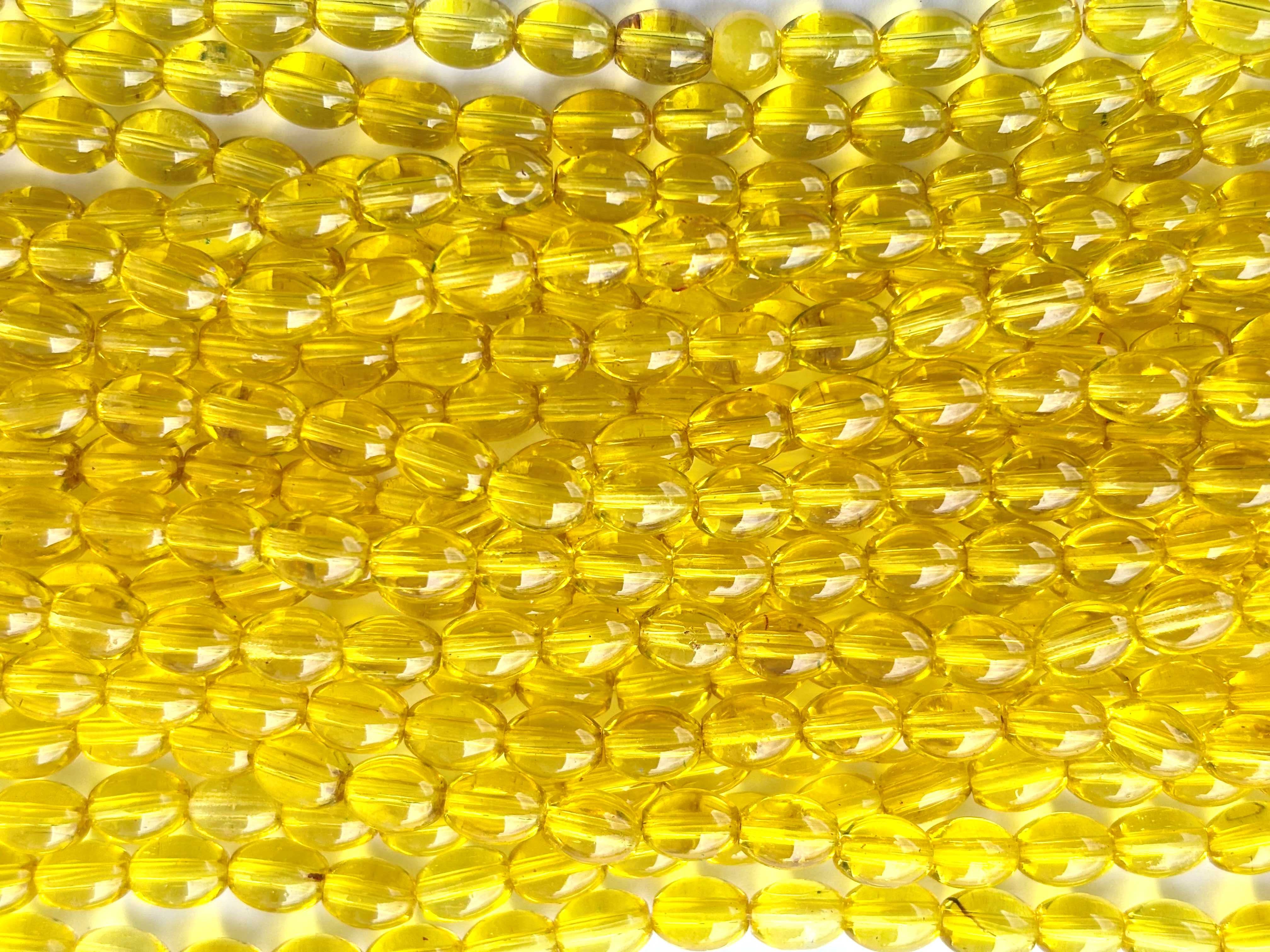 Yellow Jelly Oval Beads 6x8MM 26 Inches