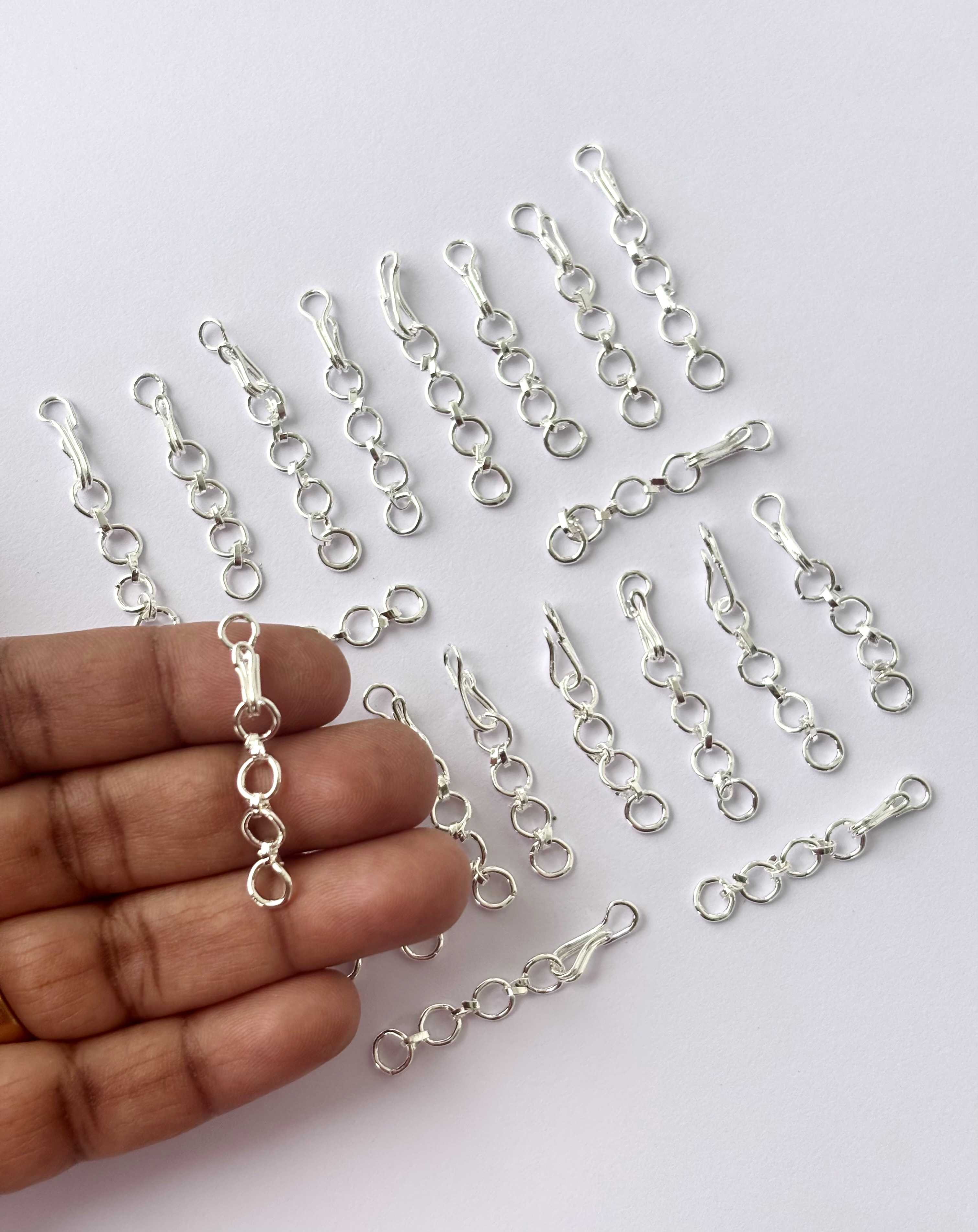 20 Silver Extension Chains 1.5 inches