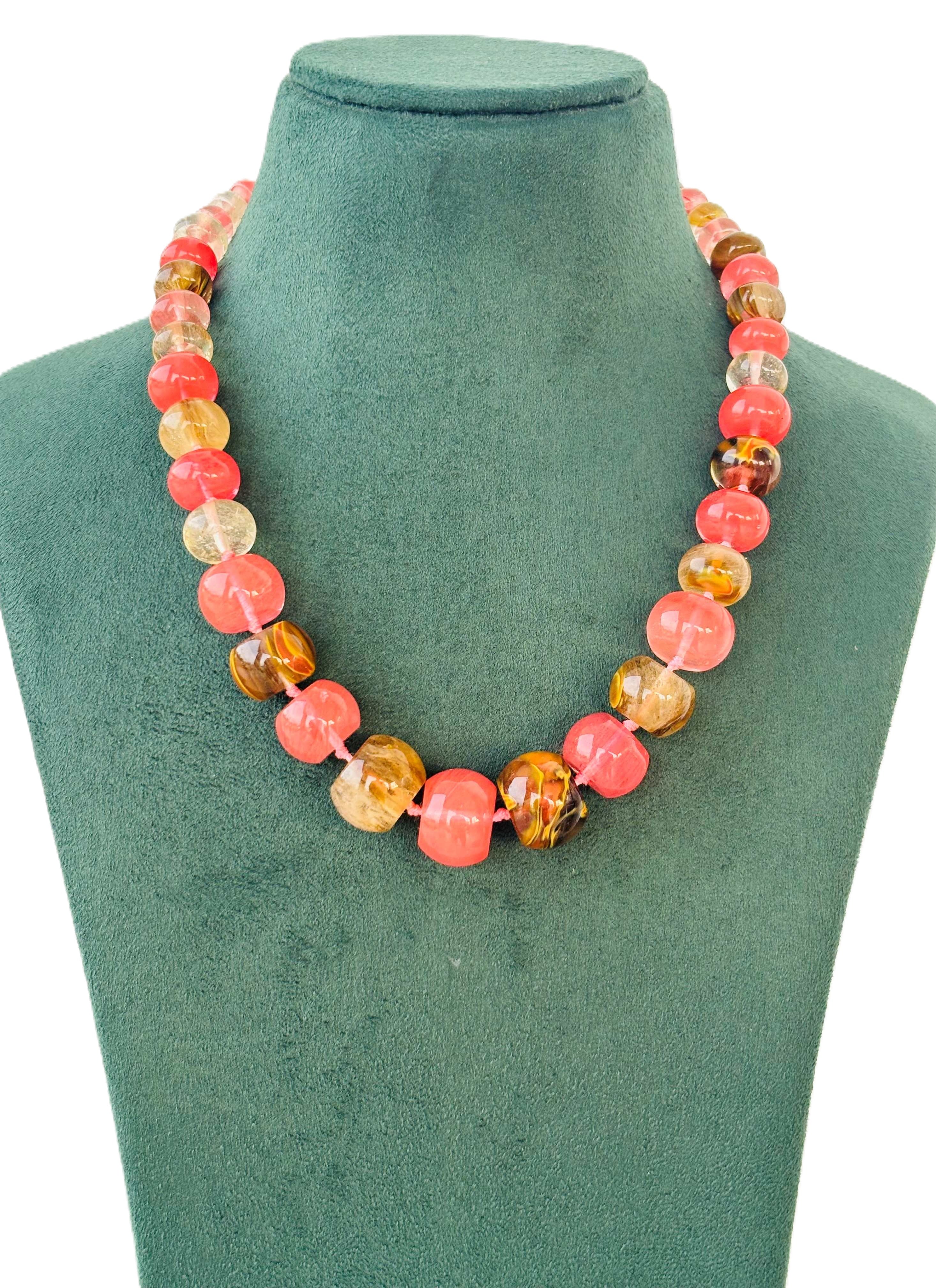 Multicolored Gemstone Graduation Necklace