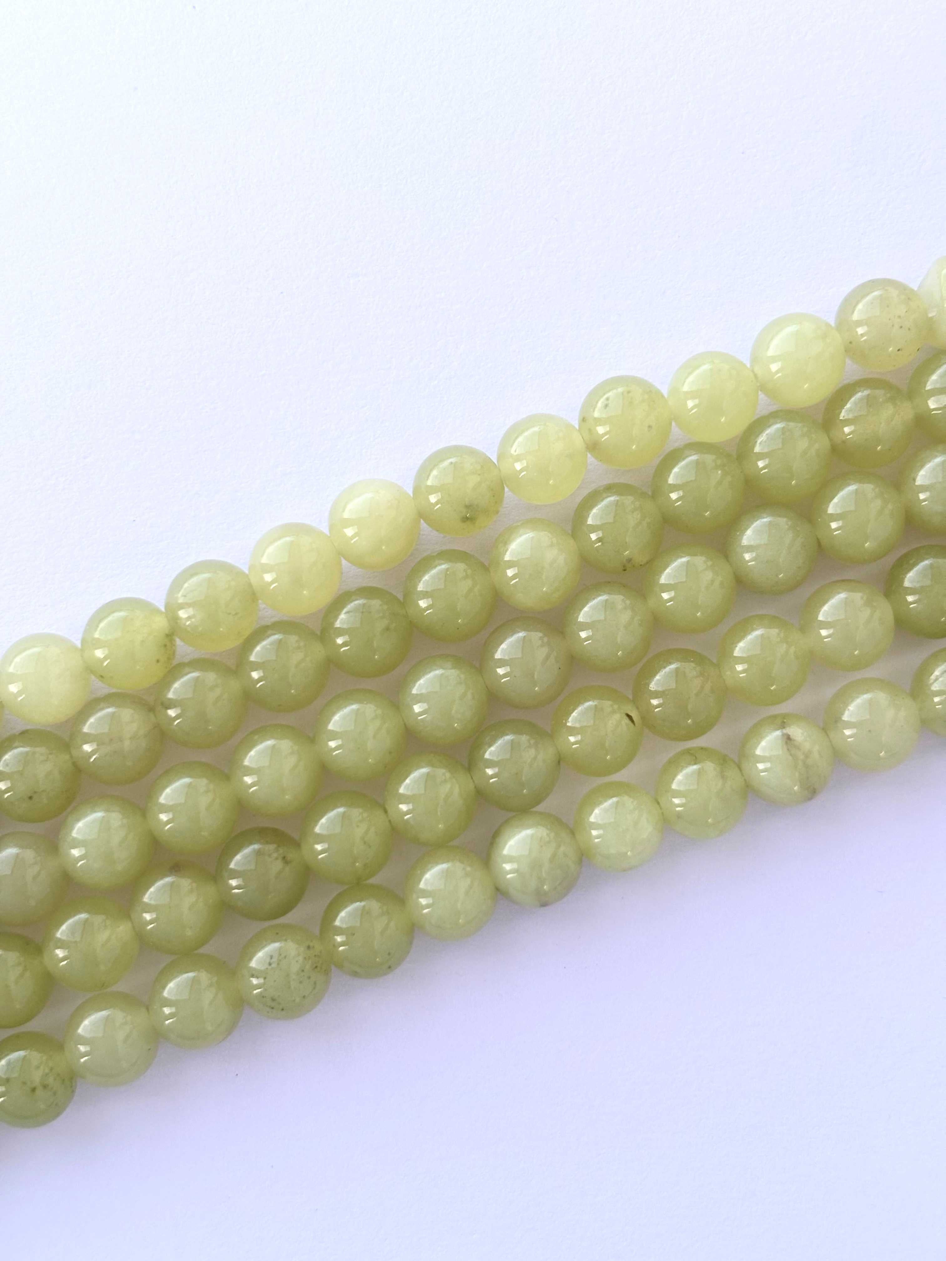 Smooth Lime Green Jade Beads