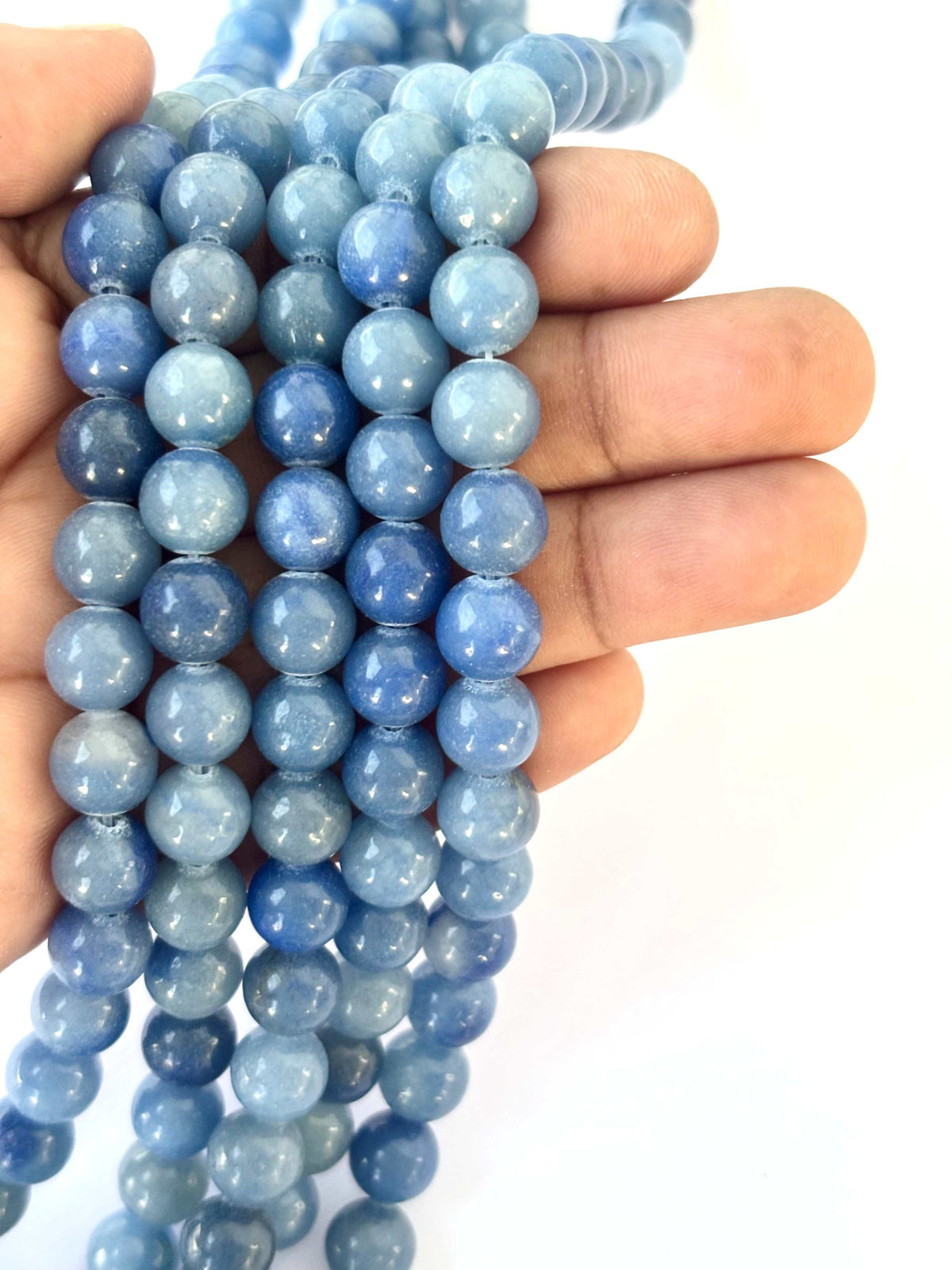Smooth Blue Aventurine Beads