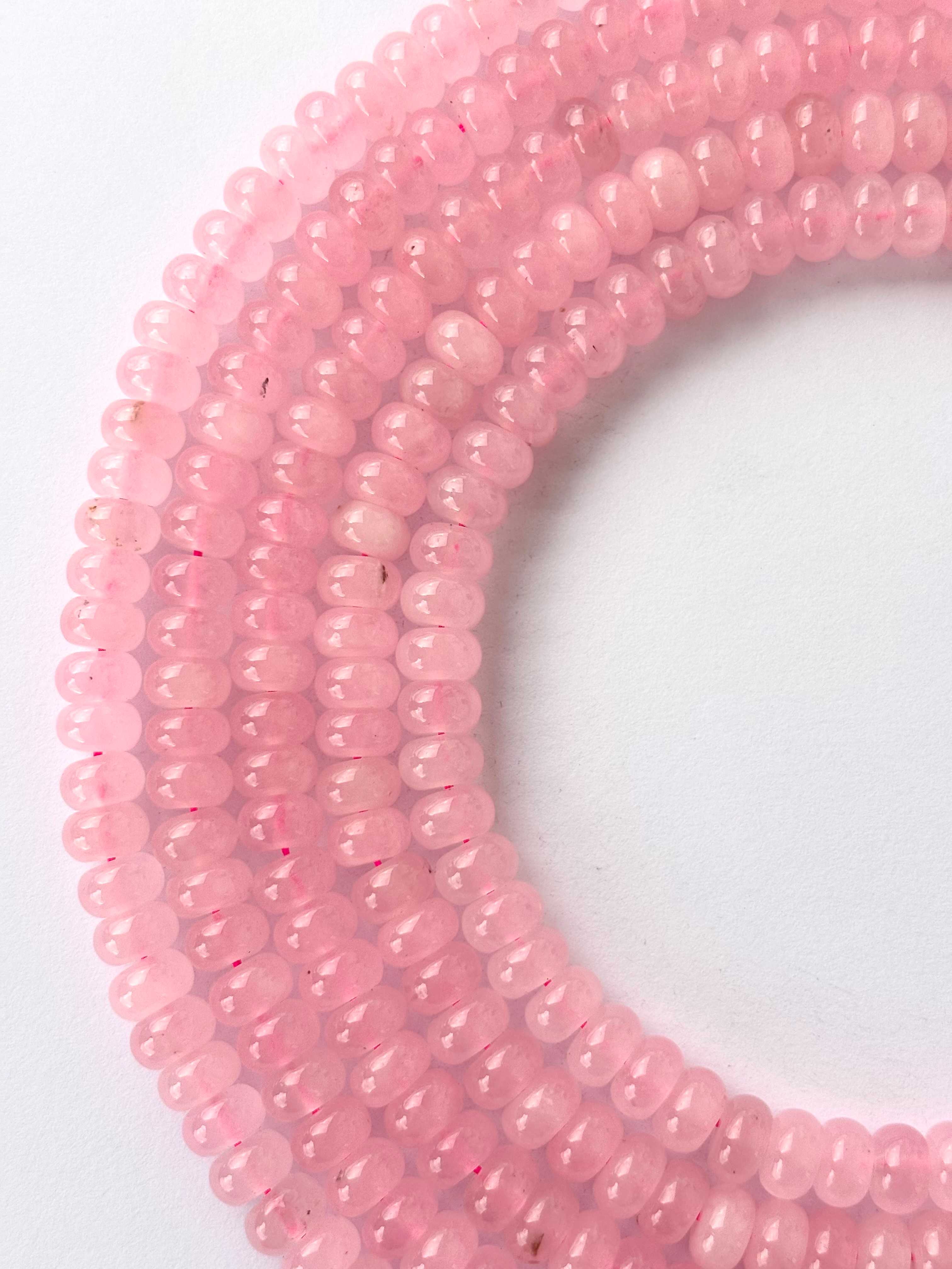 Rose Quartz Smooth Rondelle Beads