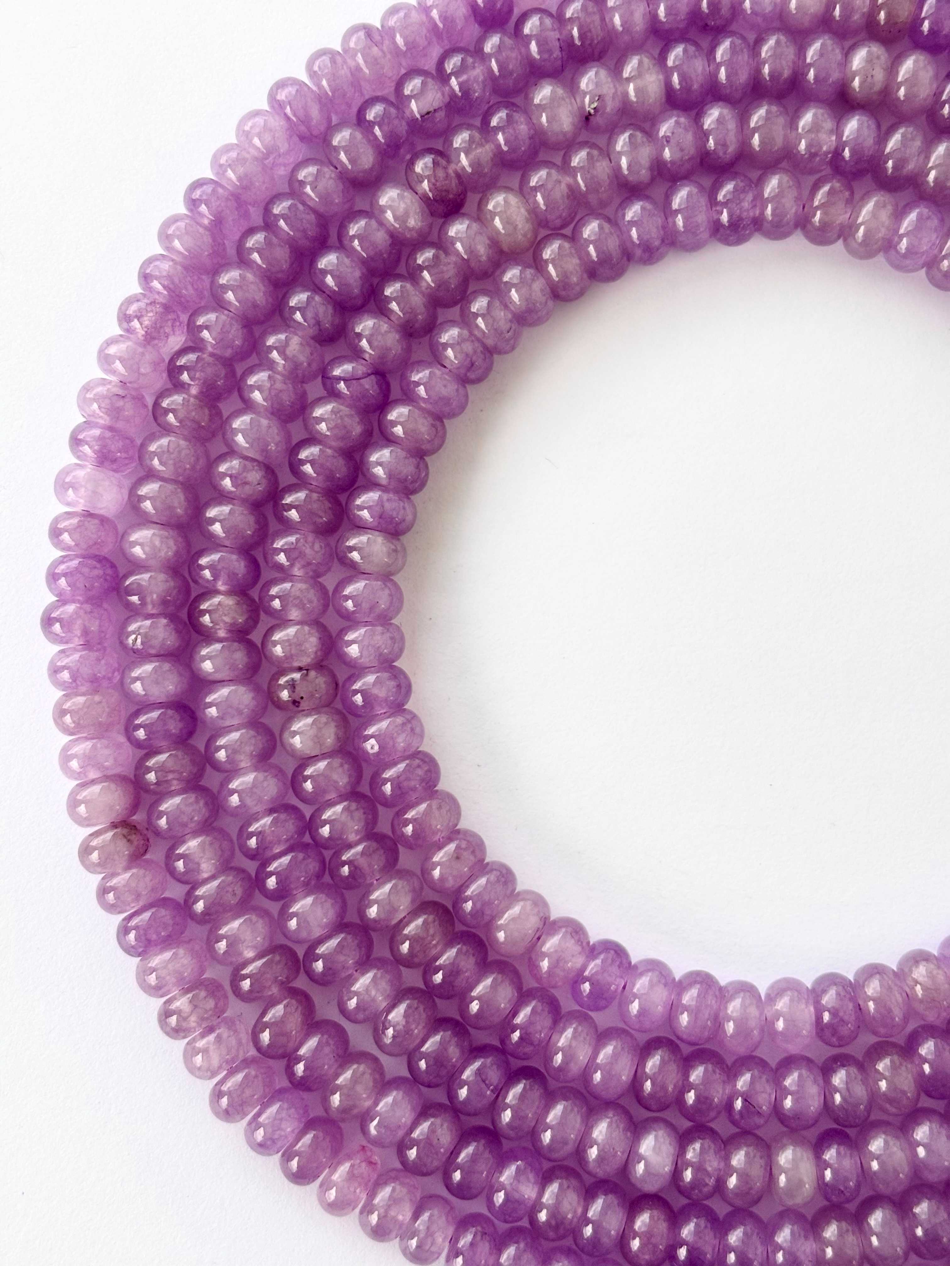 Lavender Amethyst Smooth Rondelle Beads