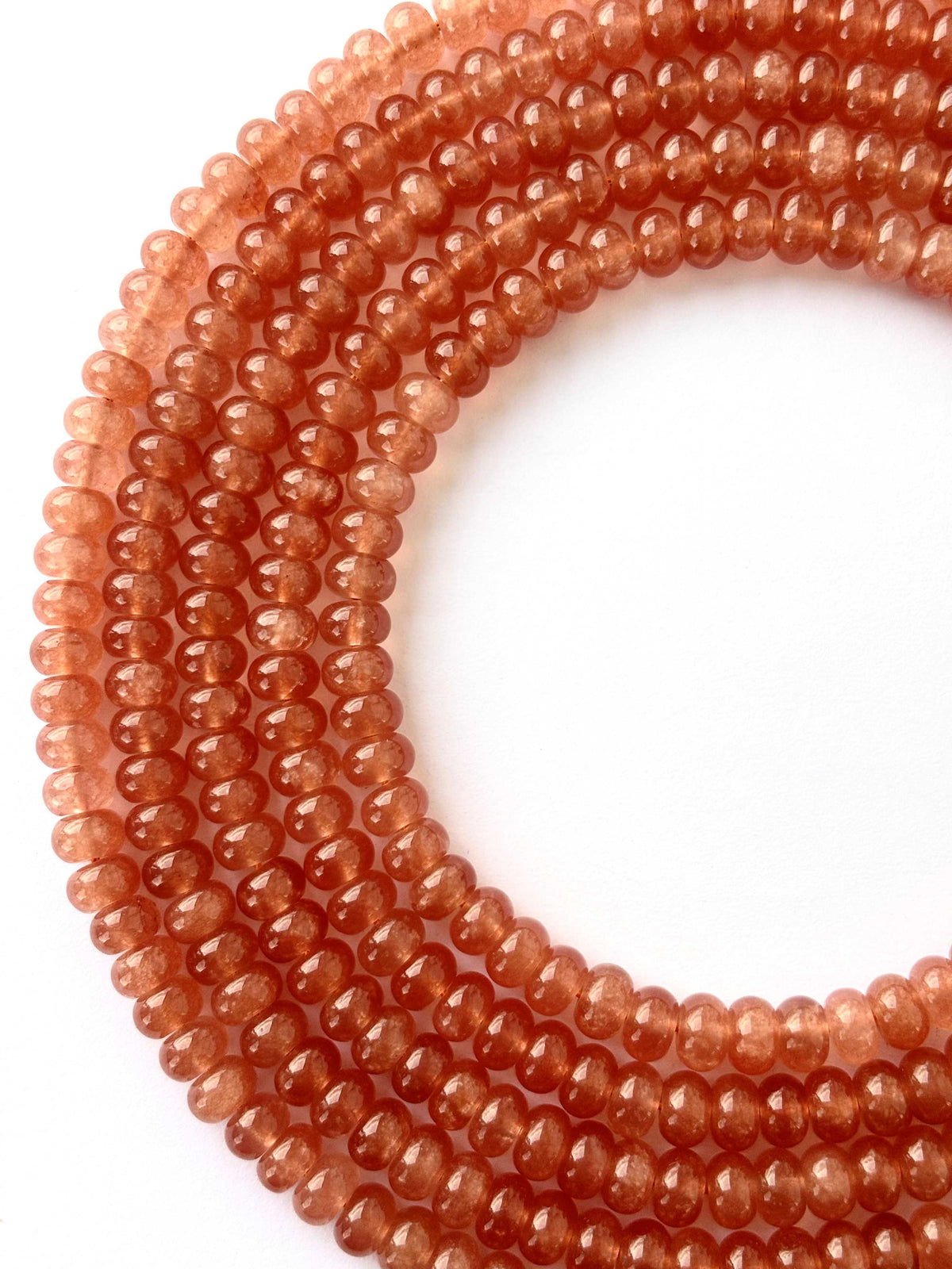 Sunstone Smooth Rondelle Beads
