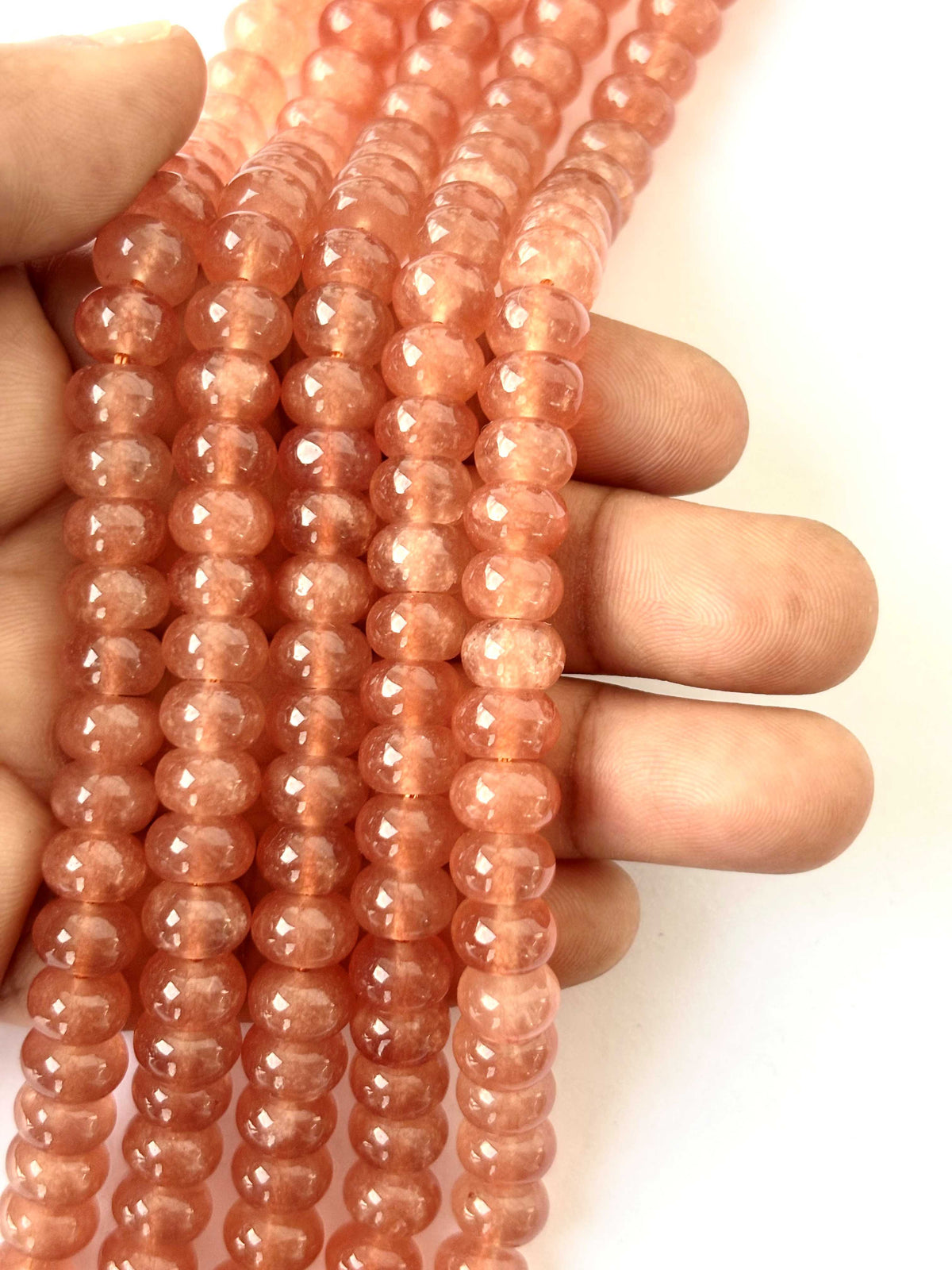 Sunstone Smooth Rondelle Beads