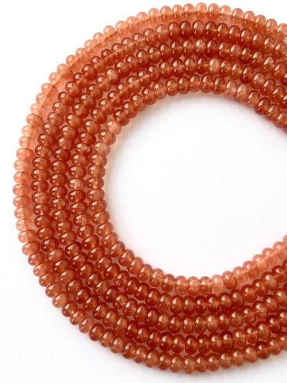 Sunstone Smooth Rondelle Beads