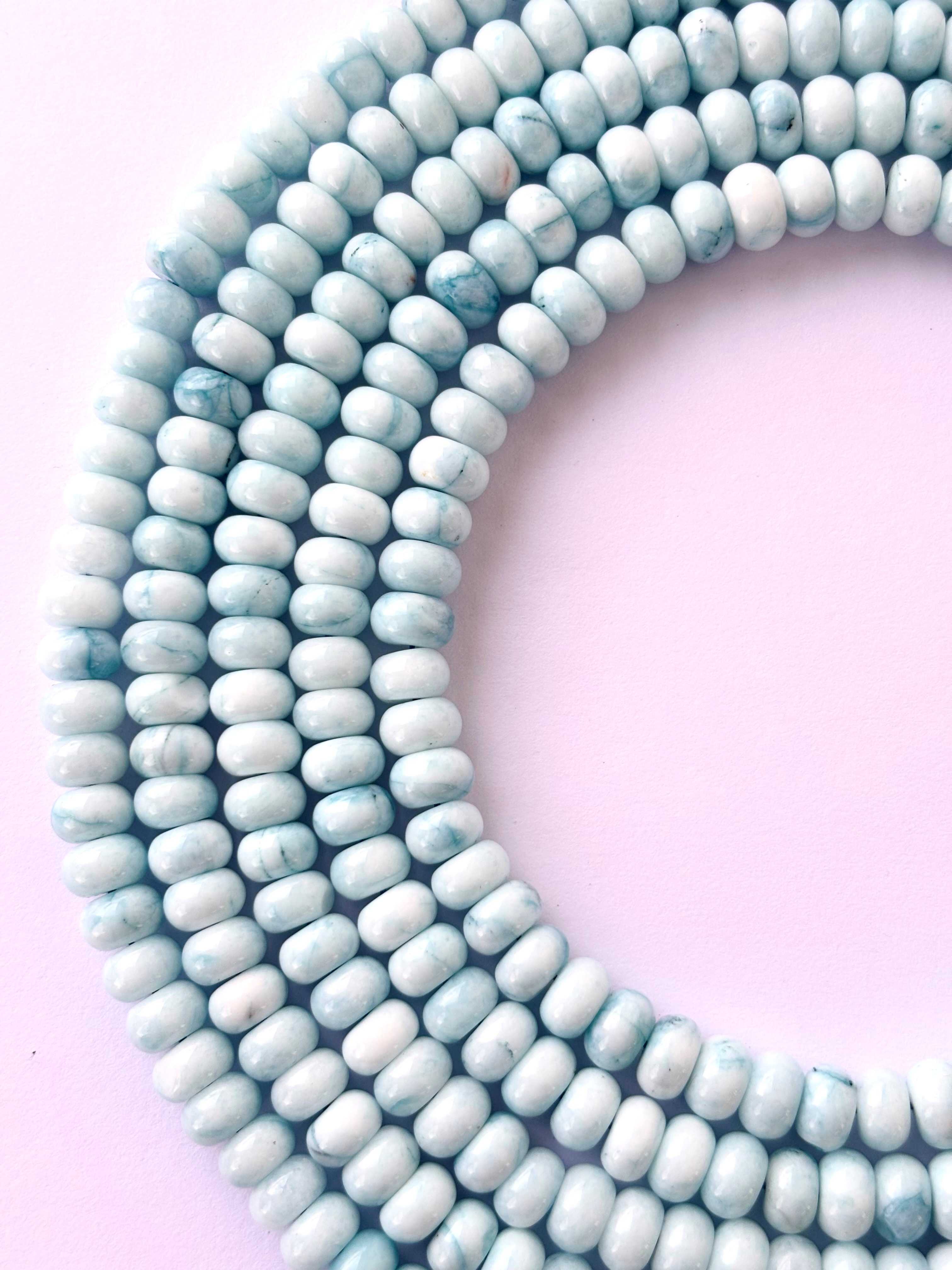 Larimar Smooth Rondelle Beads