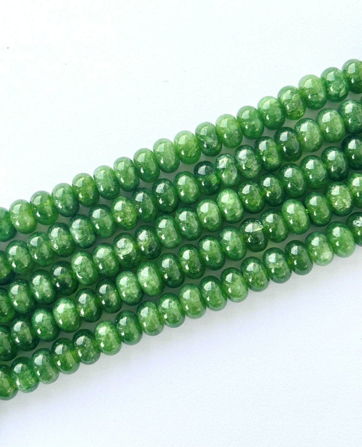 Smooth Green Apatite Rondelle Beads