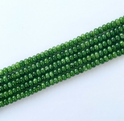 Smooth Green Apatite Rondelle Beads