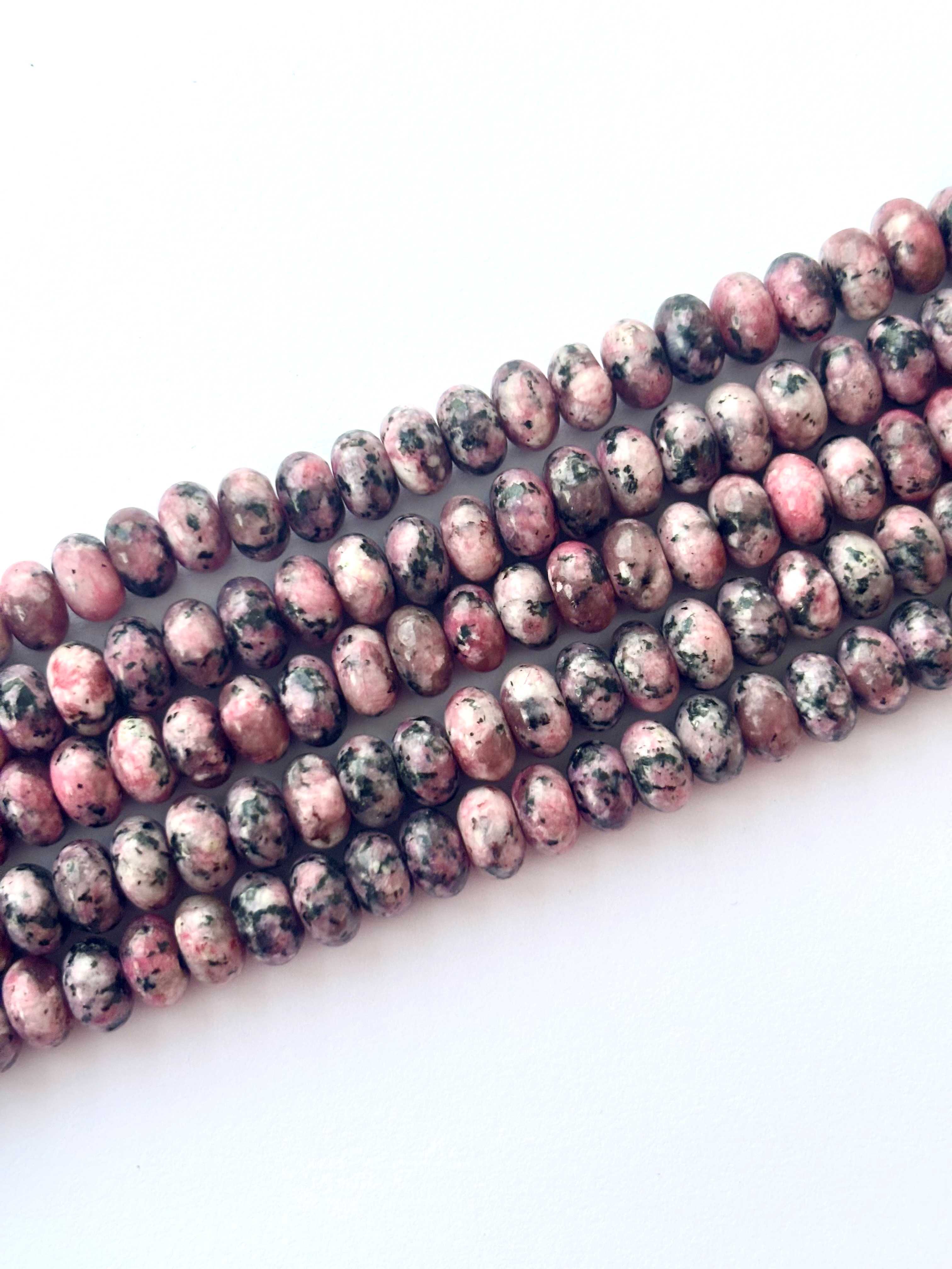 Rose Spot Jasper Rondelle Beads
