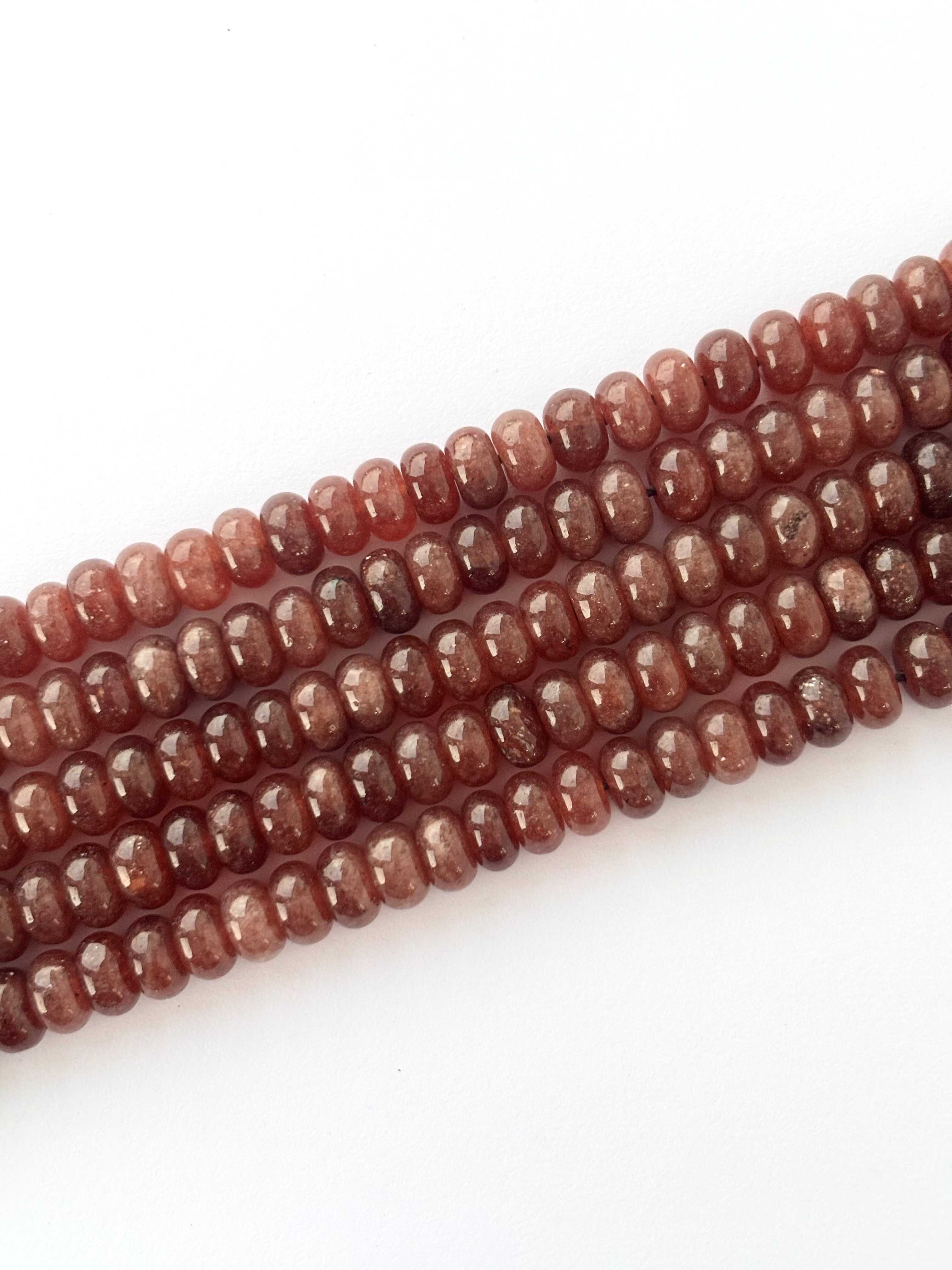 Smooth Brown Rutile Rondelle Beads