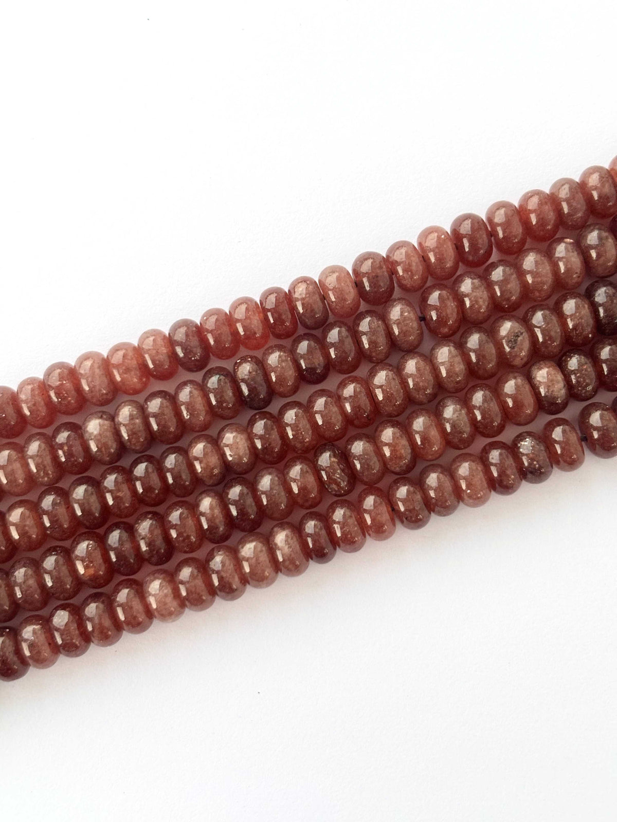 Smooth Brown Rutile Rondelle Beads