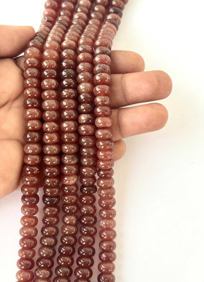 Smooth Brown Rutile Rondelle Beads