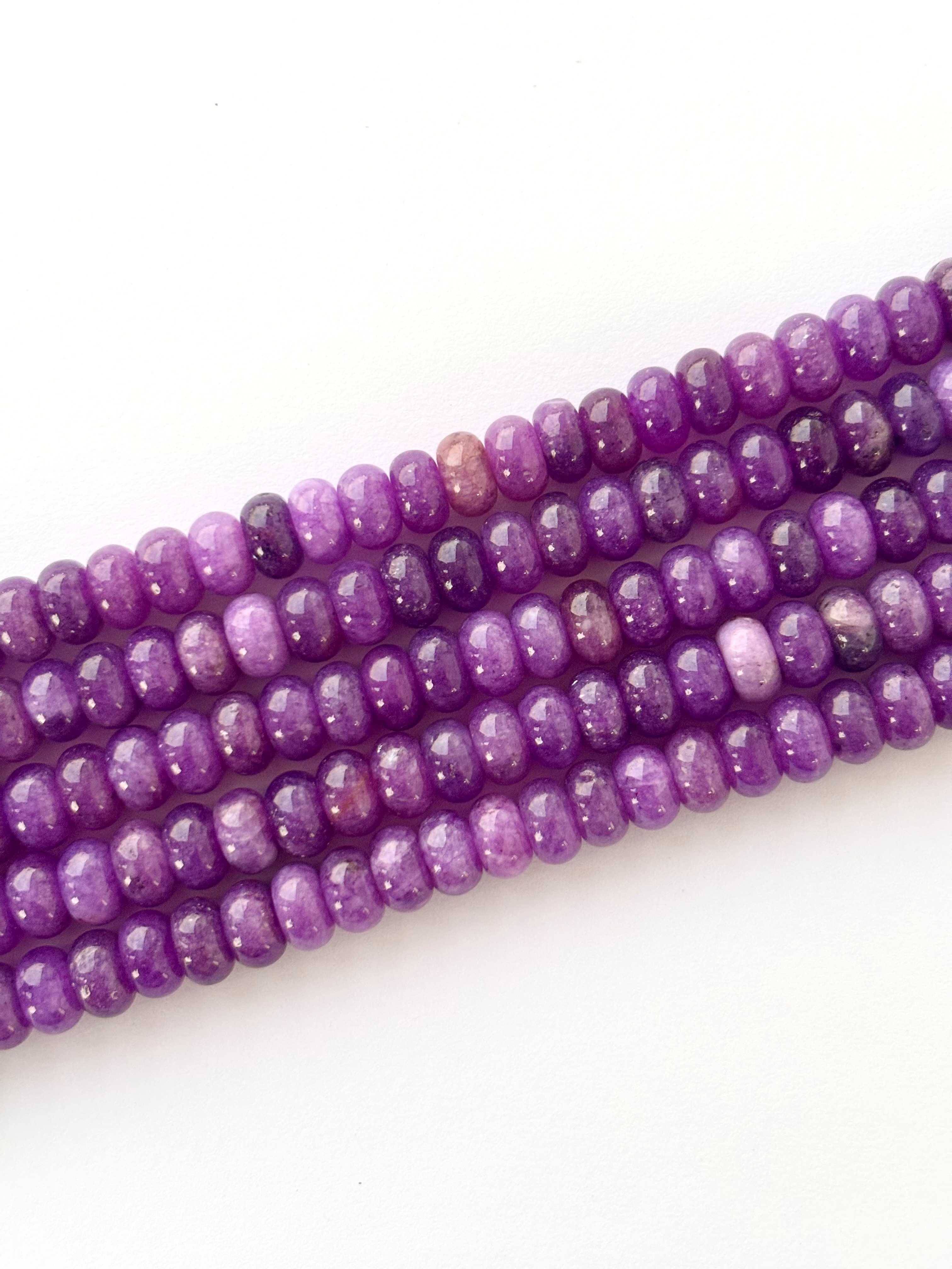 Orchid Purple Jade Rondelle Beads