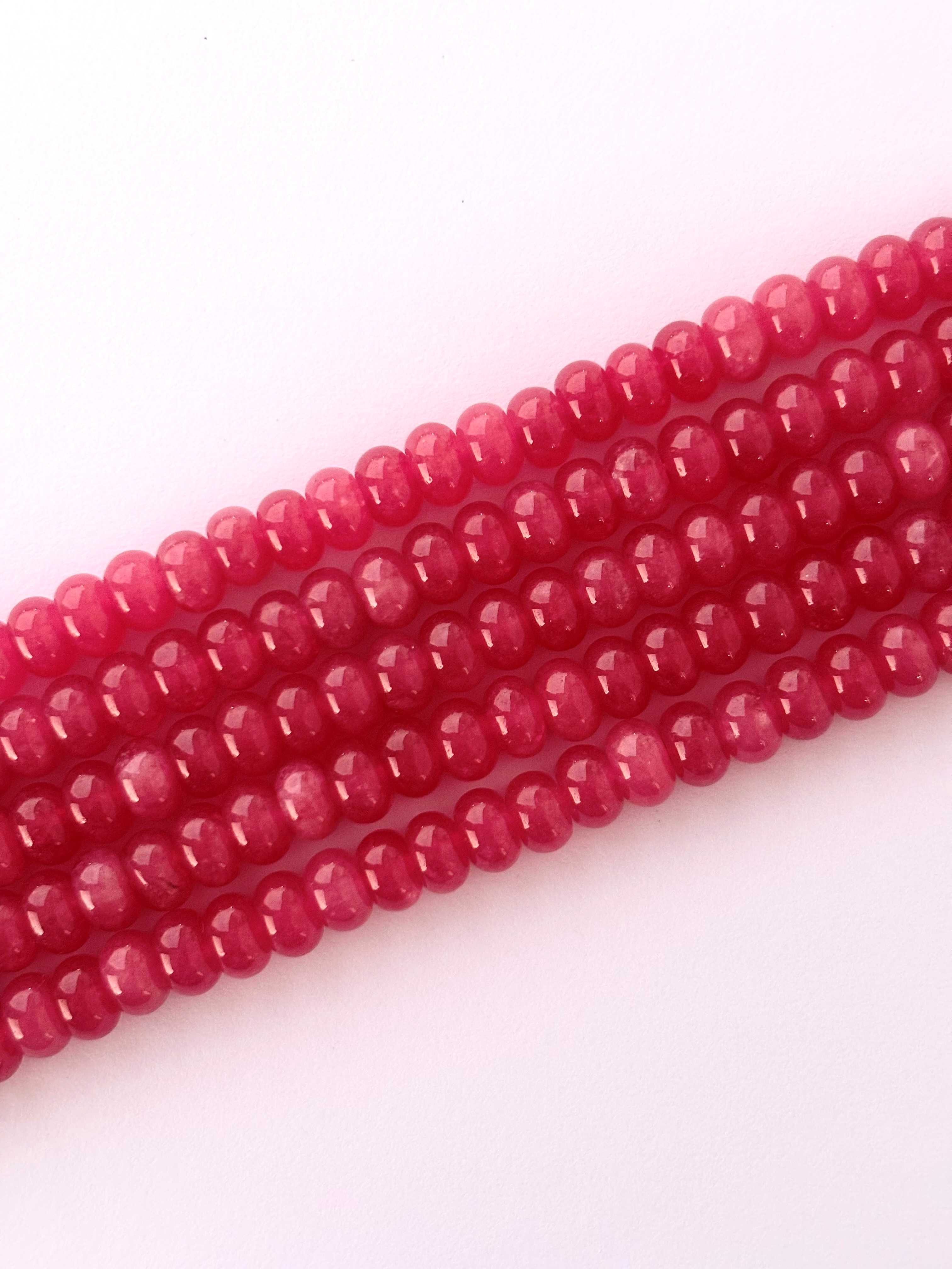 Smooth Ruby Jade Rondelle Beads