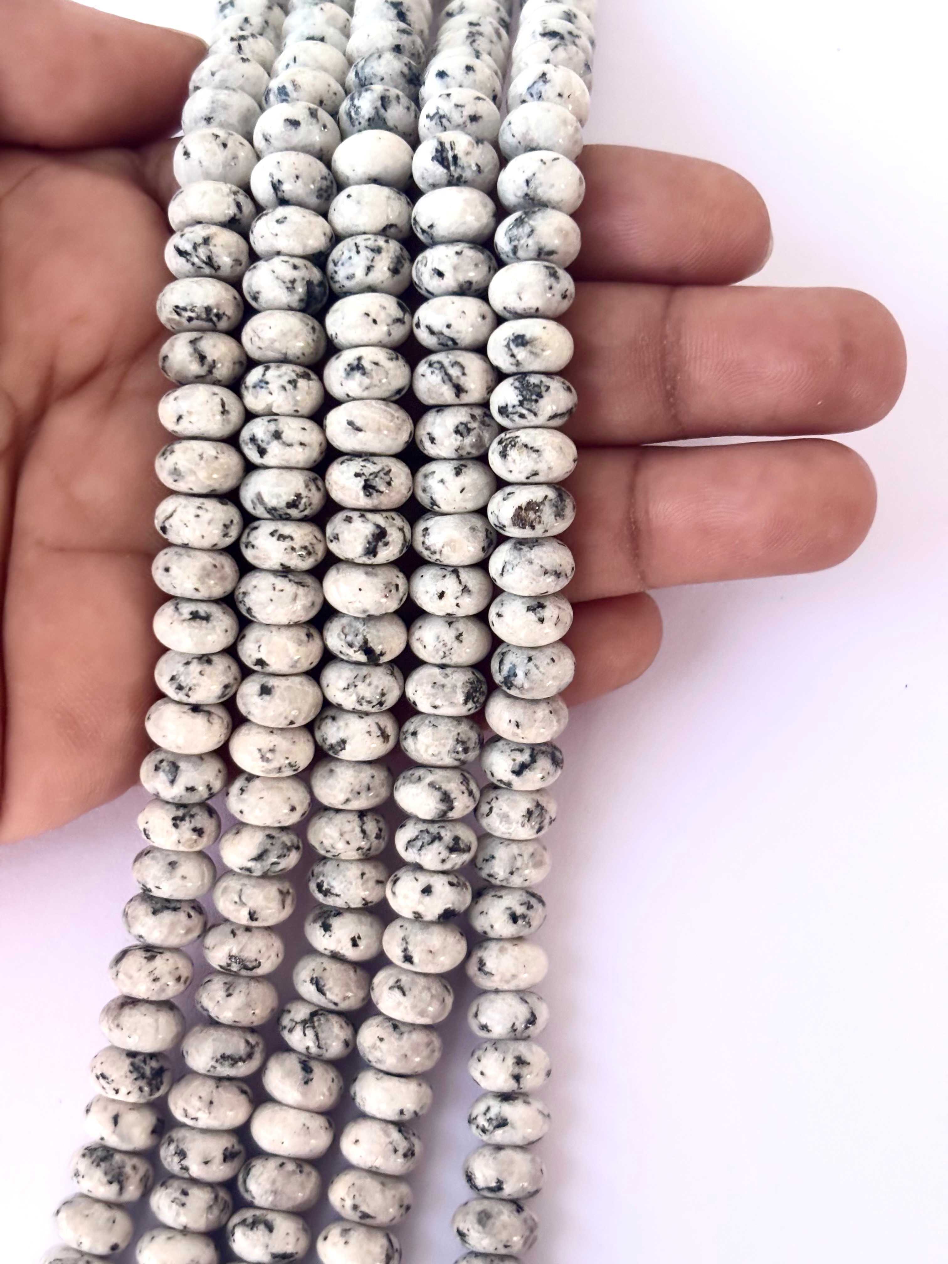 White Turquoise Rondelle Beads