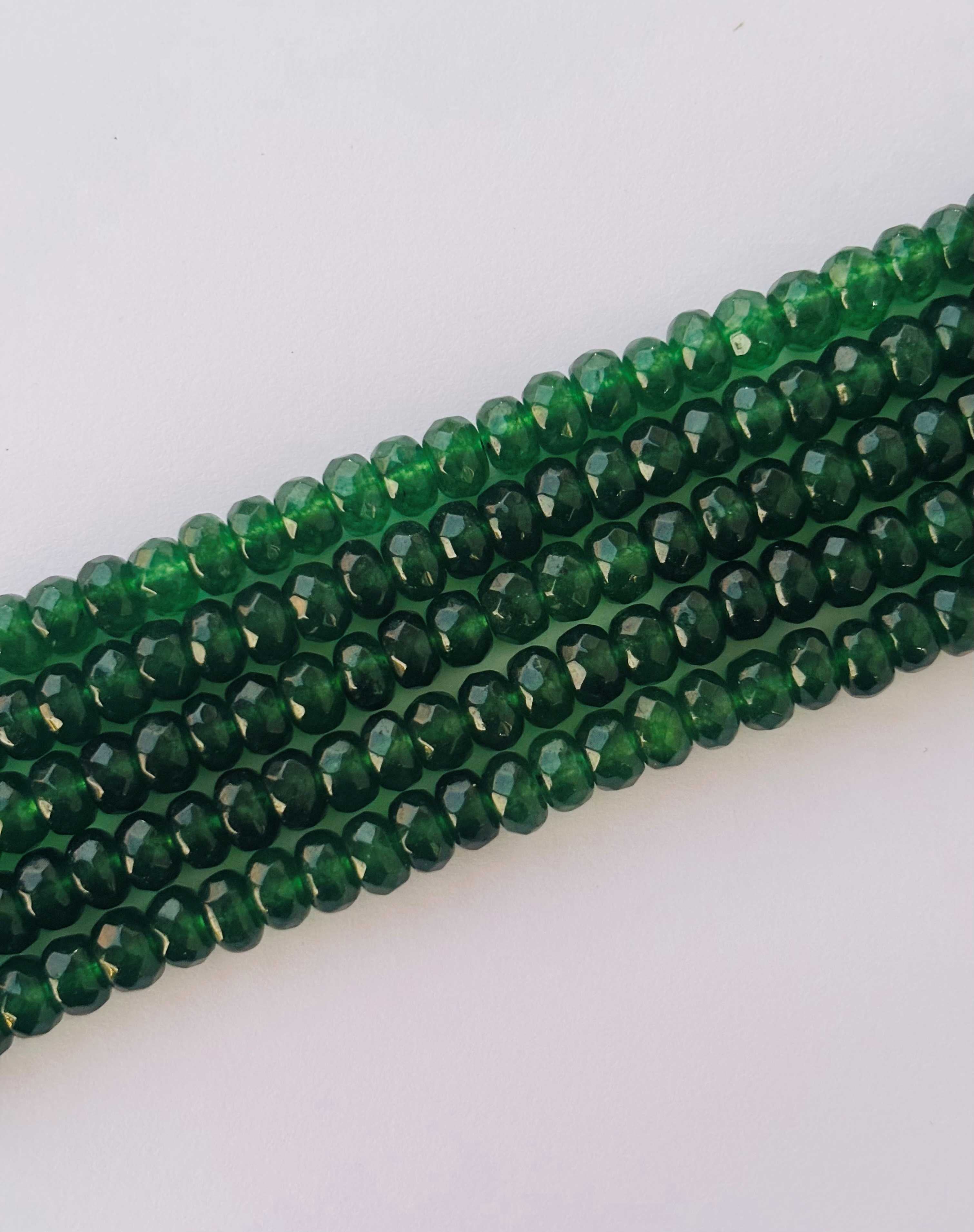 Faceted Emerald Green Rondelle Beads